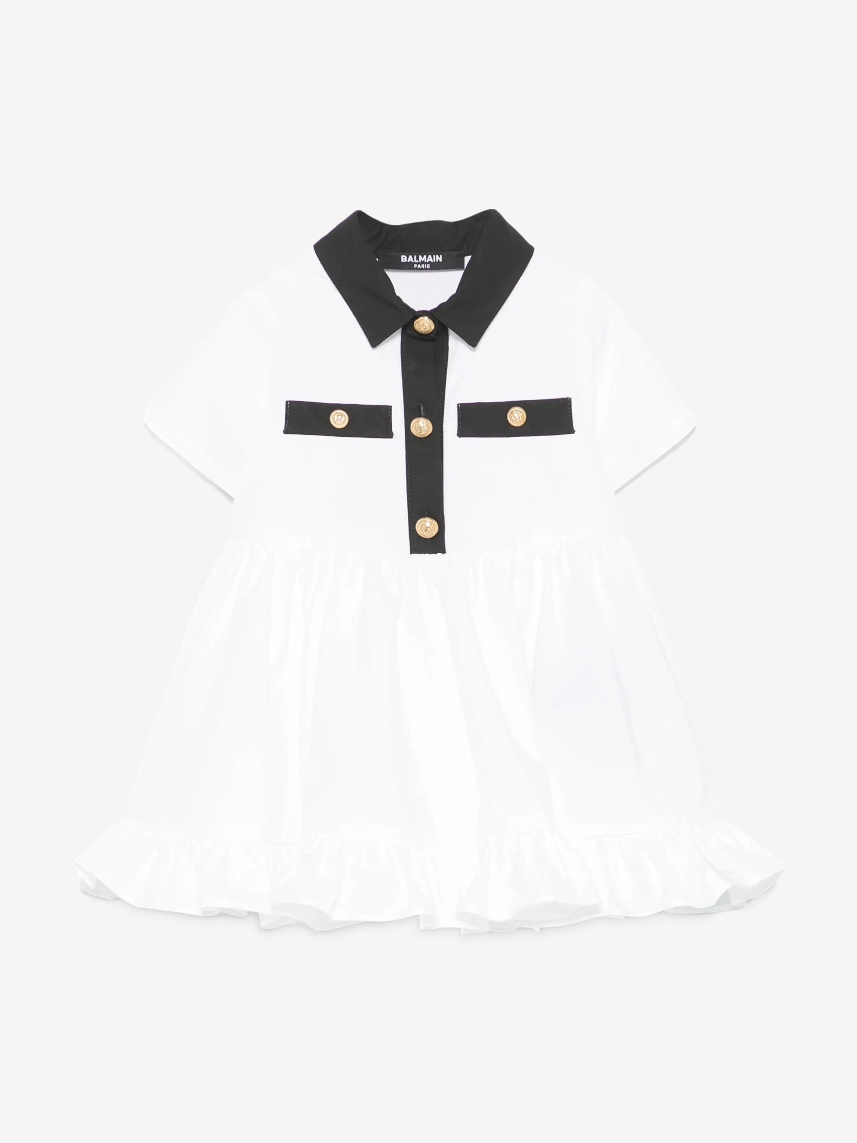 Baby Girls Polo-Kleid mit Schlüpfer in Weiß