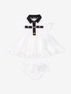 Baby Girls Polo-Kleid mit Schlüpfer in Weiß