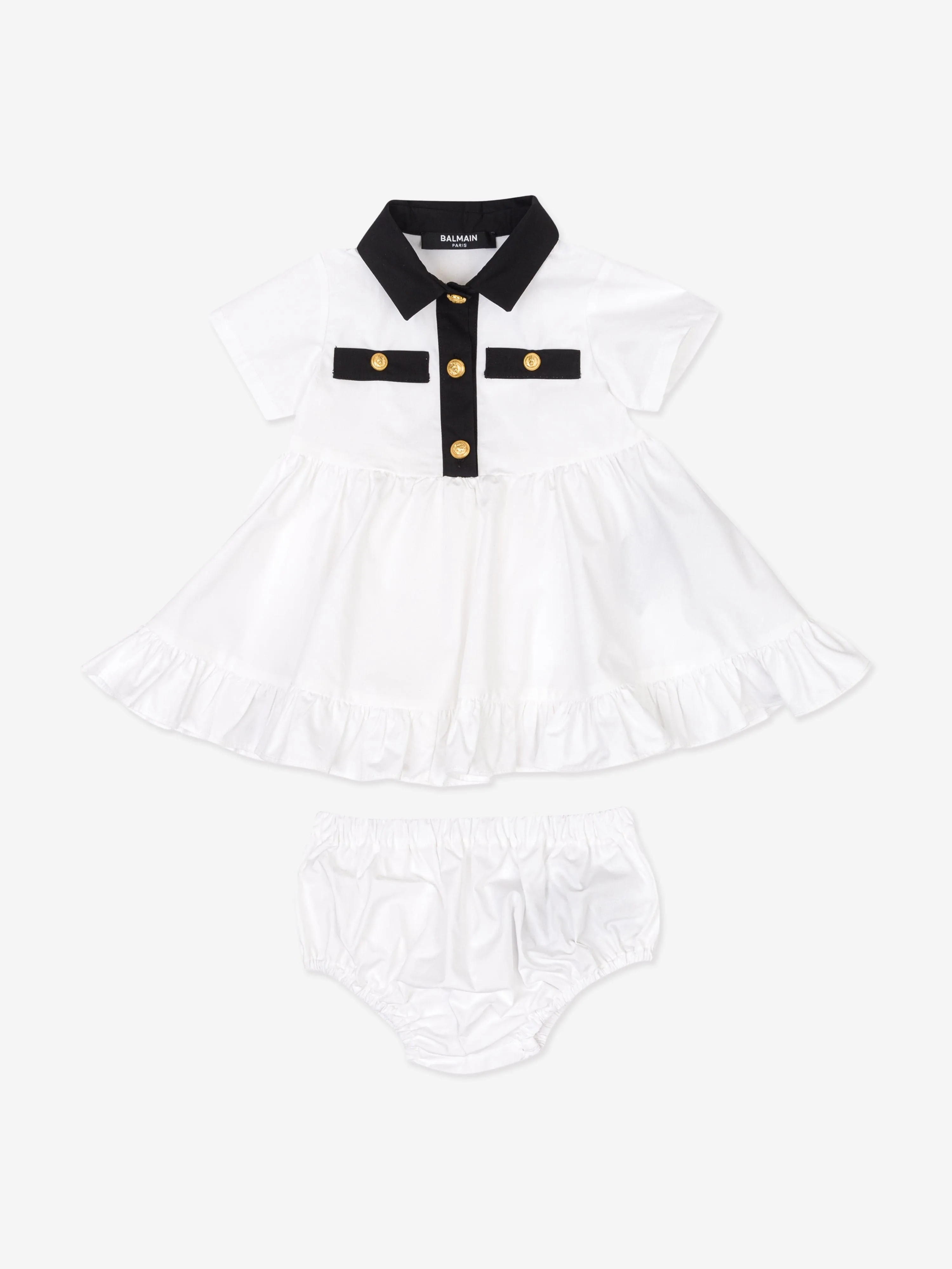 Baby Girls Polo-Kleid mit Schlüpfer in Weiß
