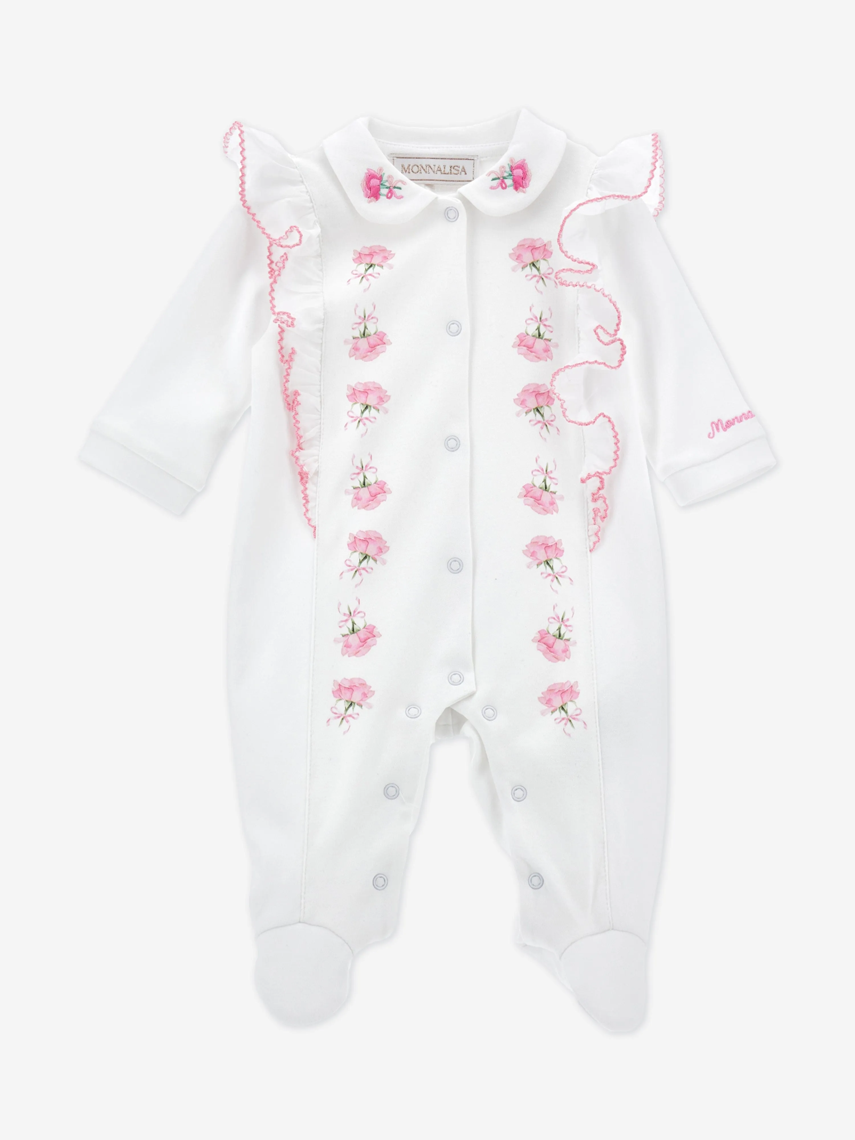 Baby Girls Rose Babygrow in Weiß
