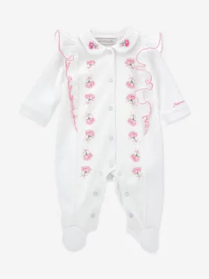Baby Girls Rose Babygrow in Weiß