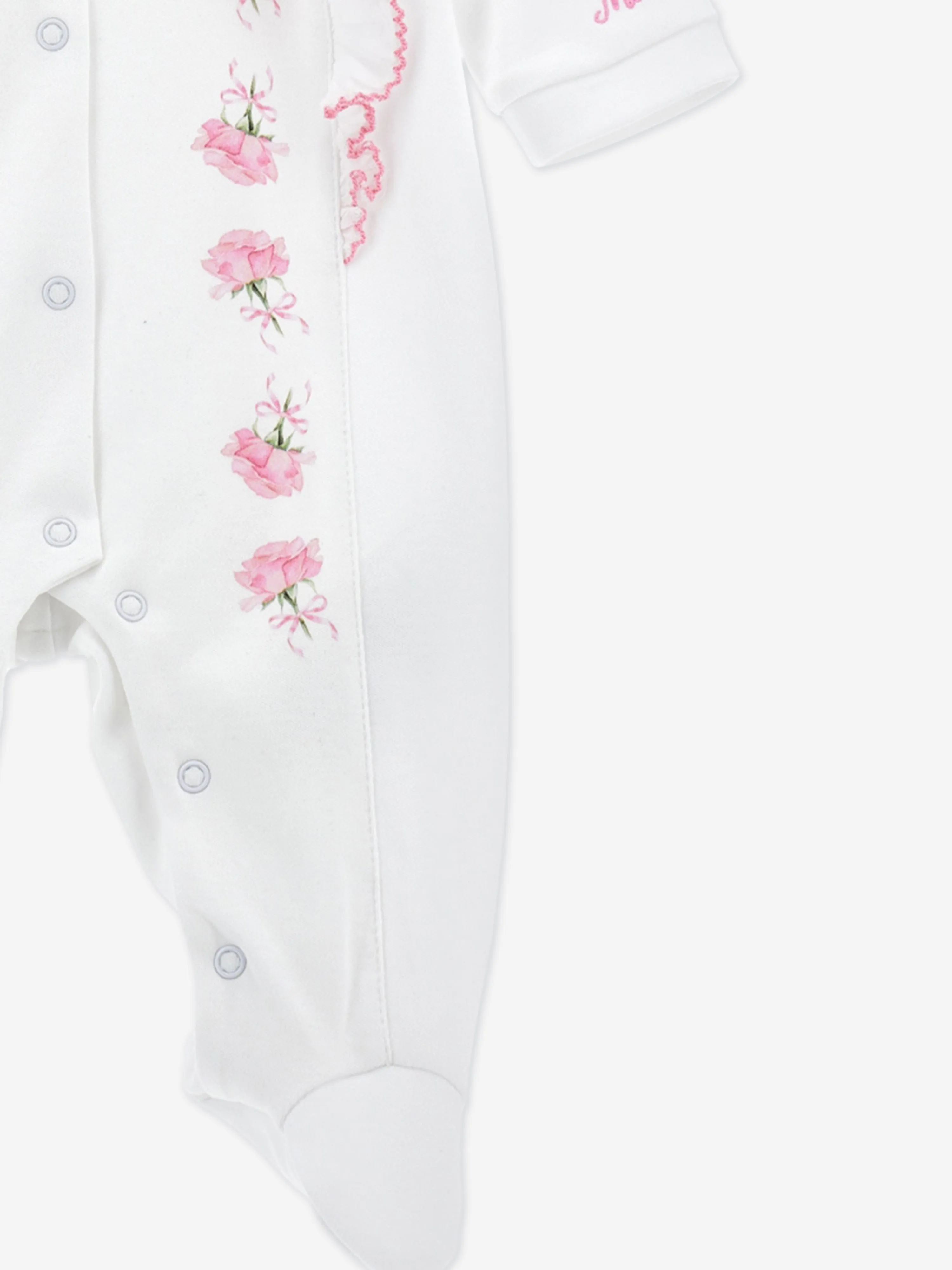 Baby Girls Rose Babygrow in Weiß