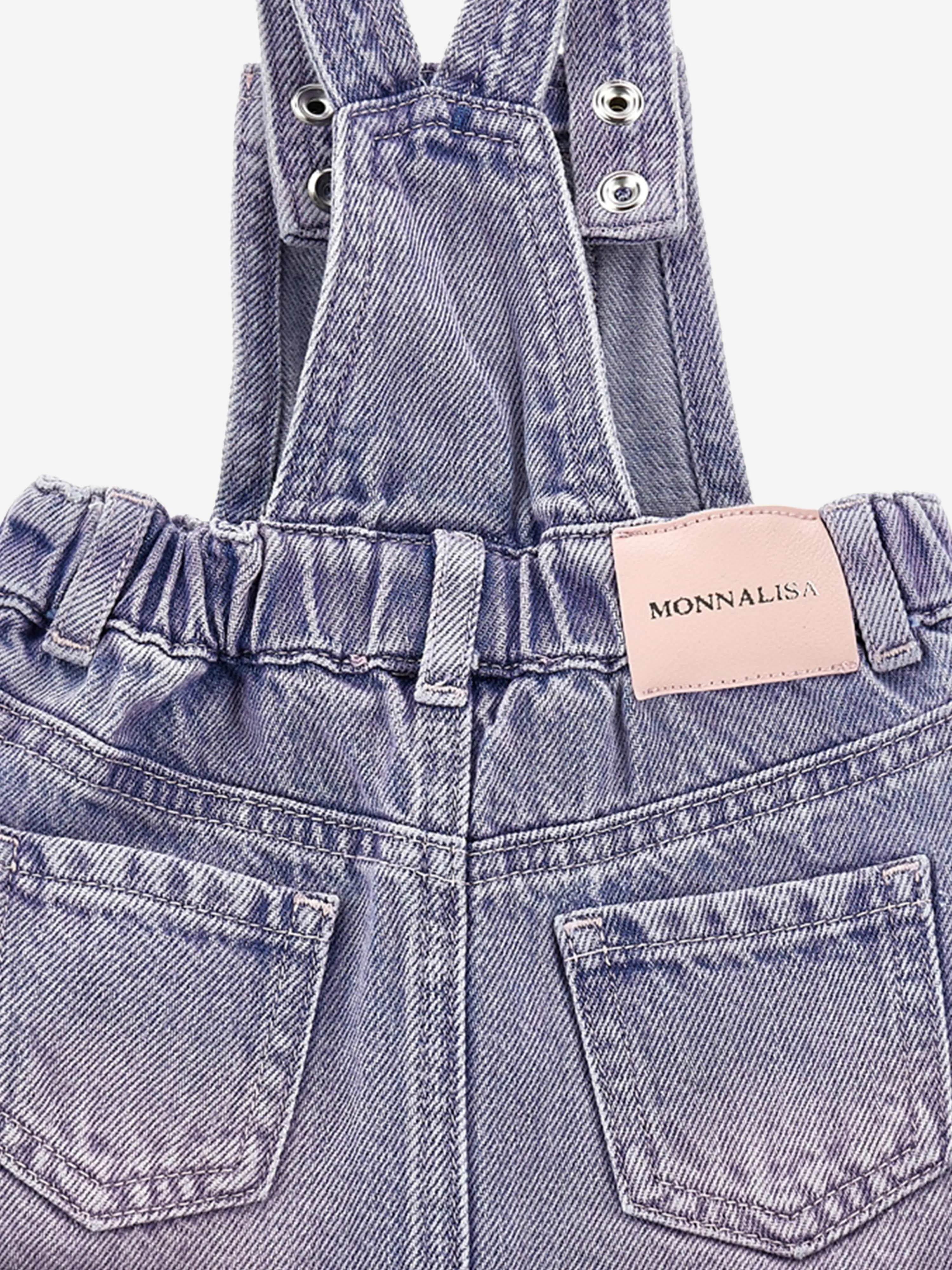 Baby Girls Rose Denim Latz-Kleid in Blau