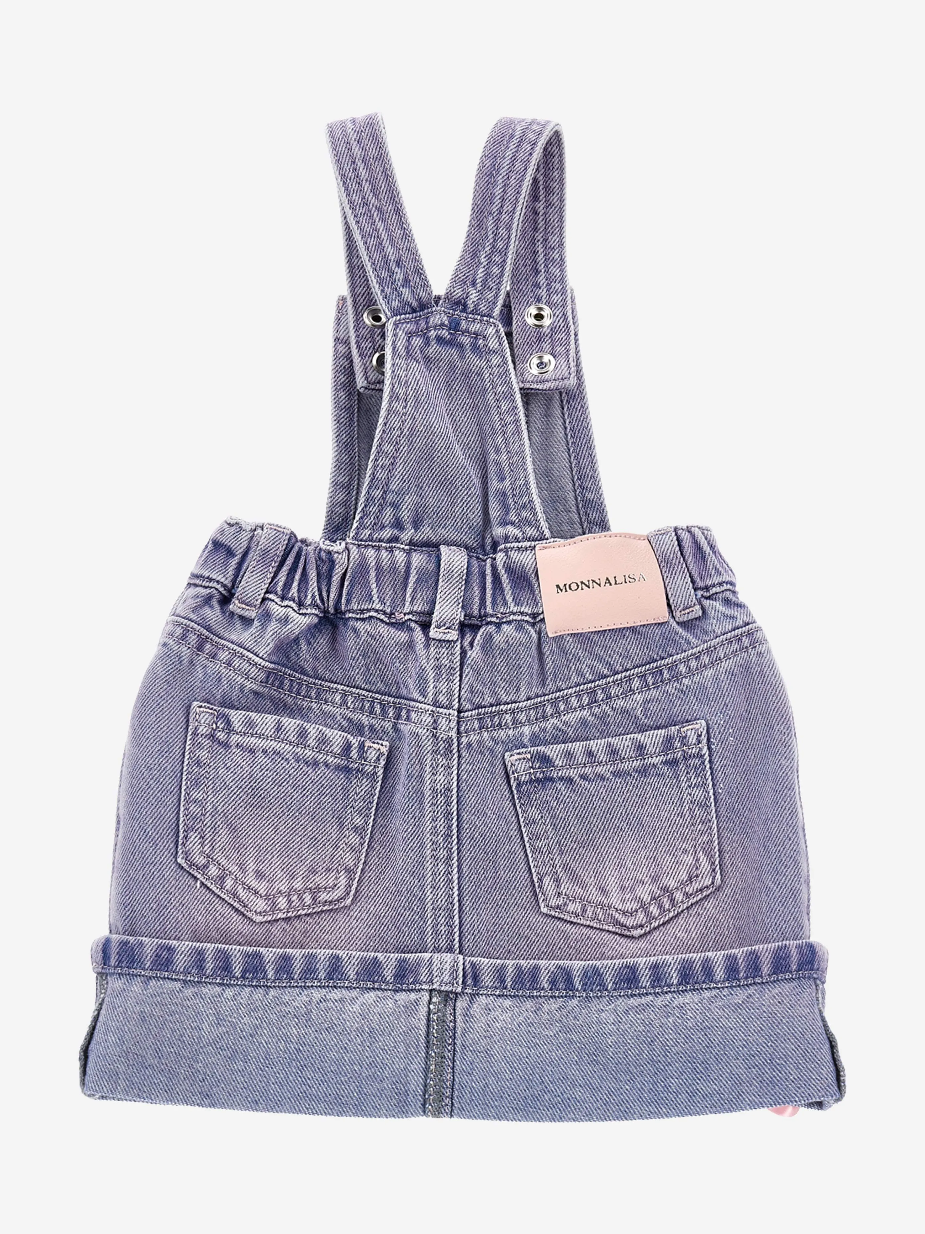 Baby Girls Rose Denim Latz-Kleid in Blau