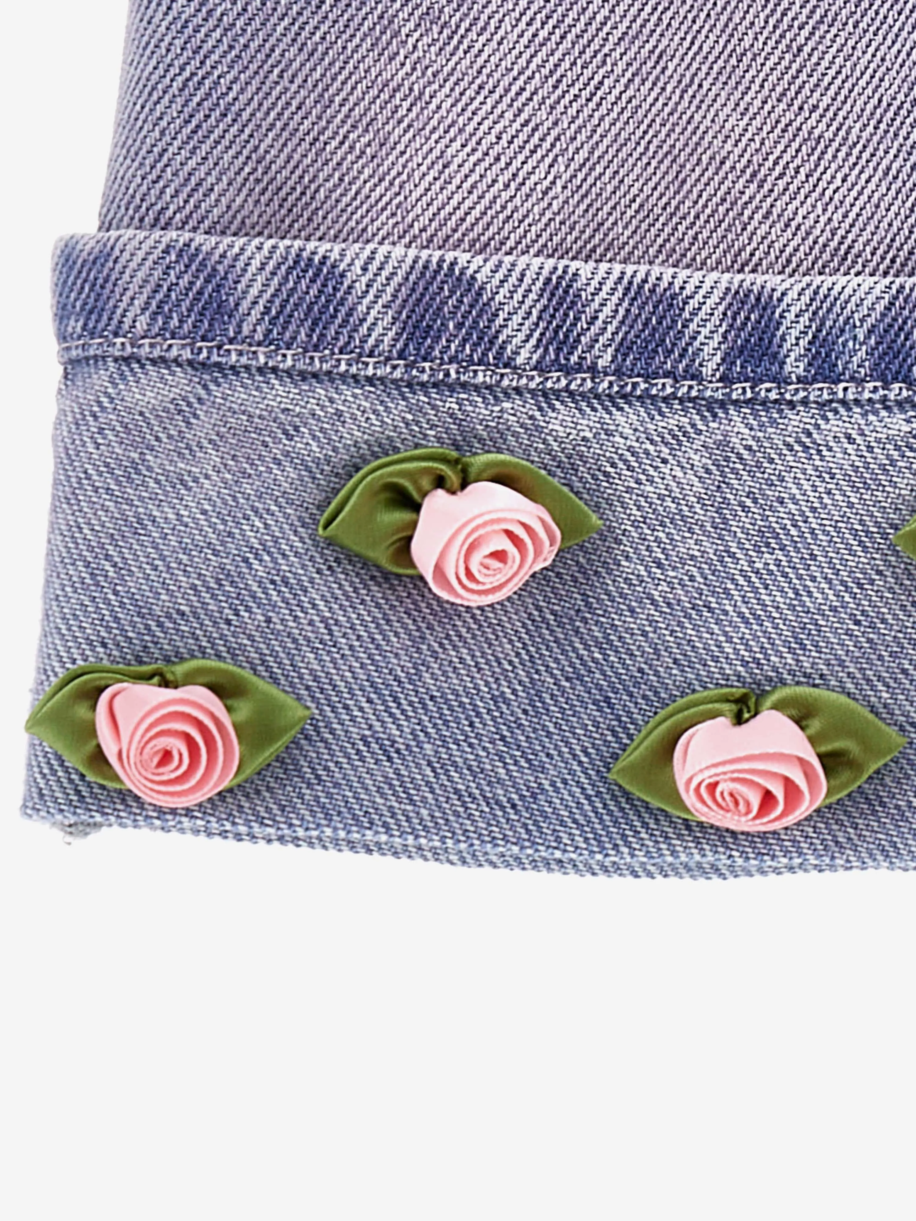 Baby Girls Rose Denim Latz-Kleid in Blau