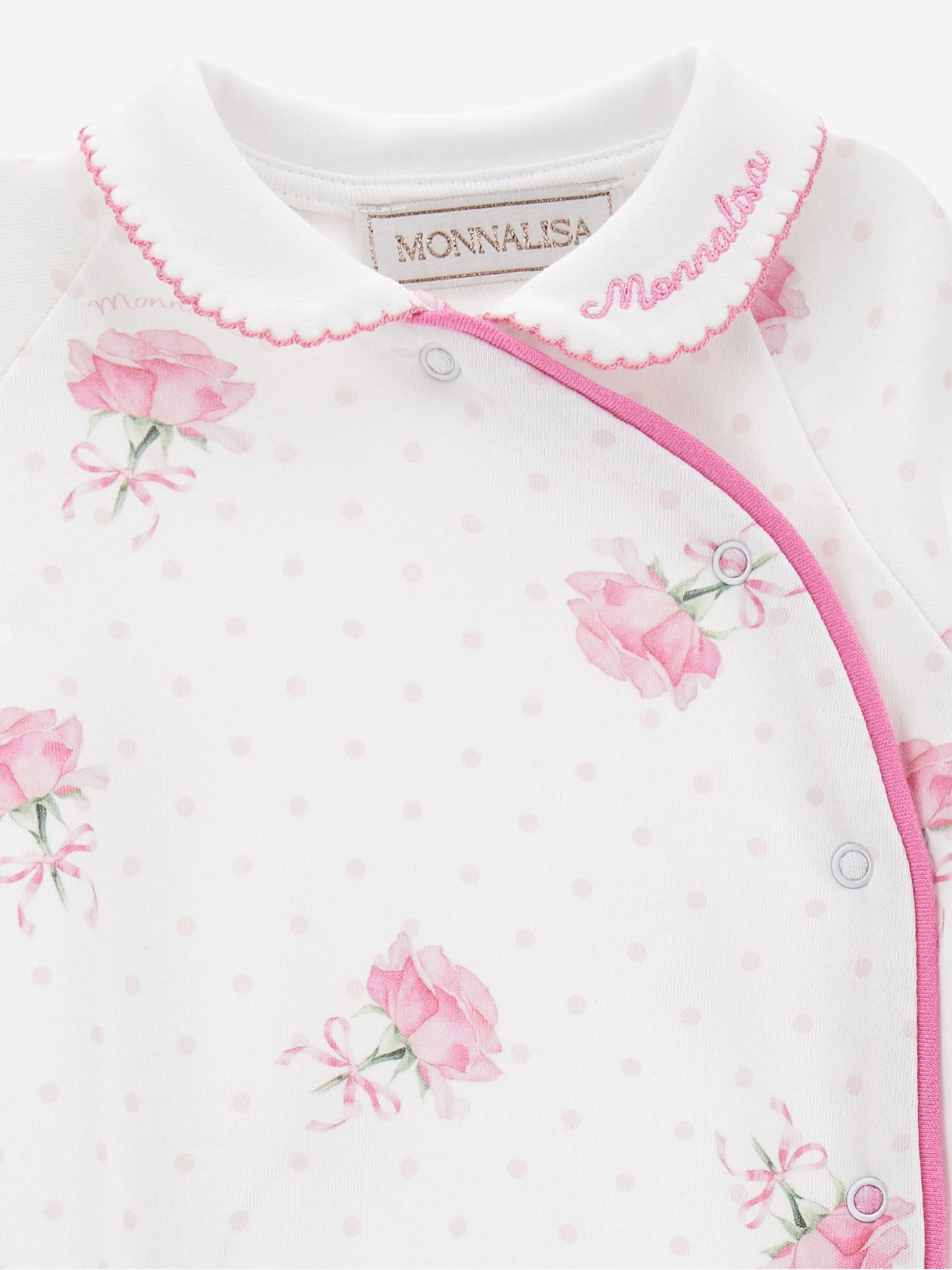 Baby Girls Rosenprint Babygrow in Weiß