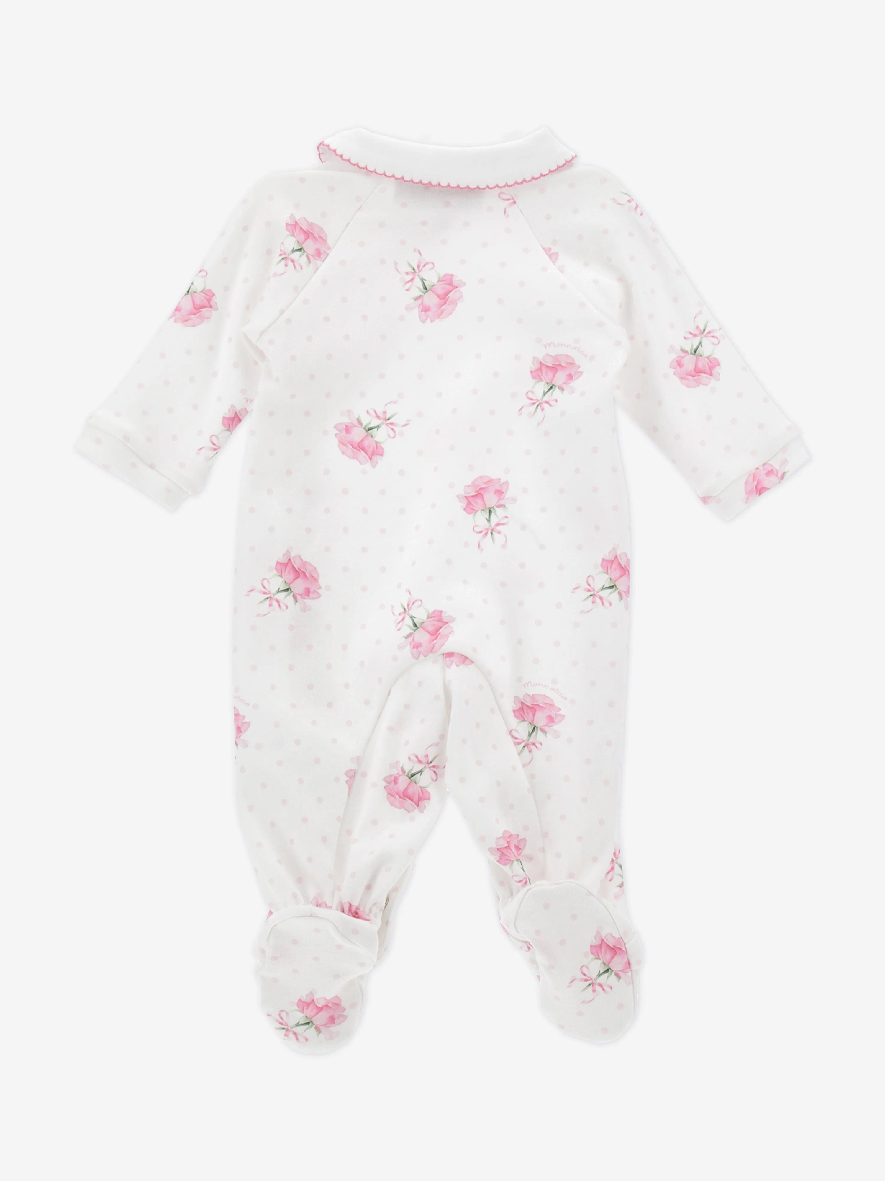 Baby Girls Rosenprint Babygrow in Weiß