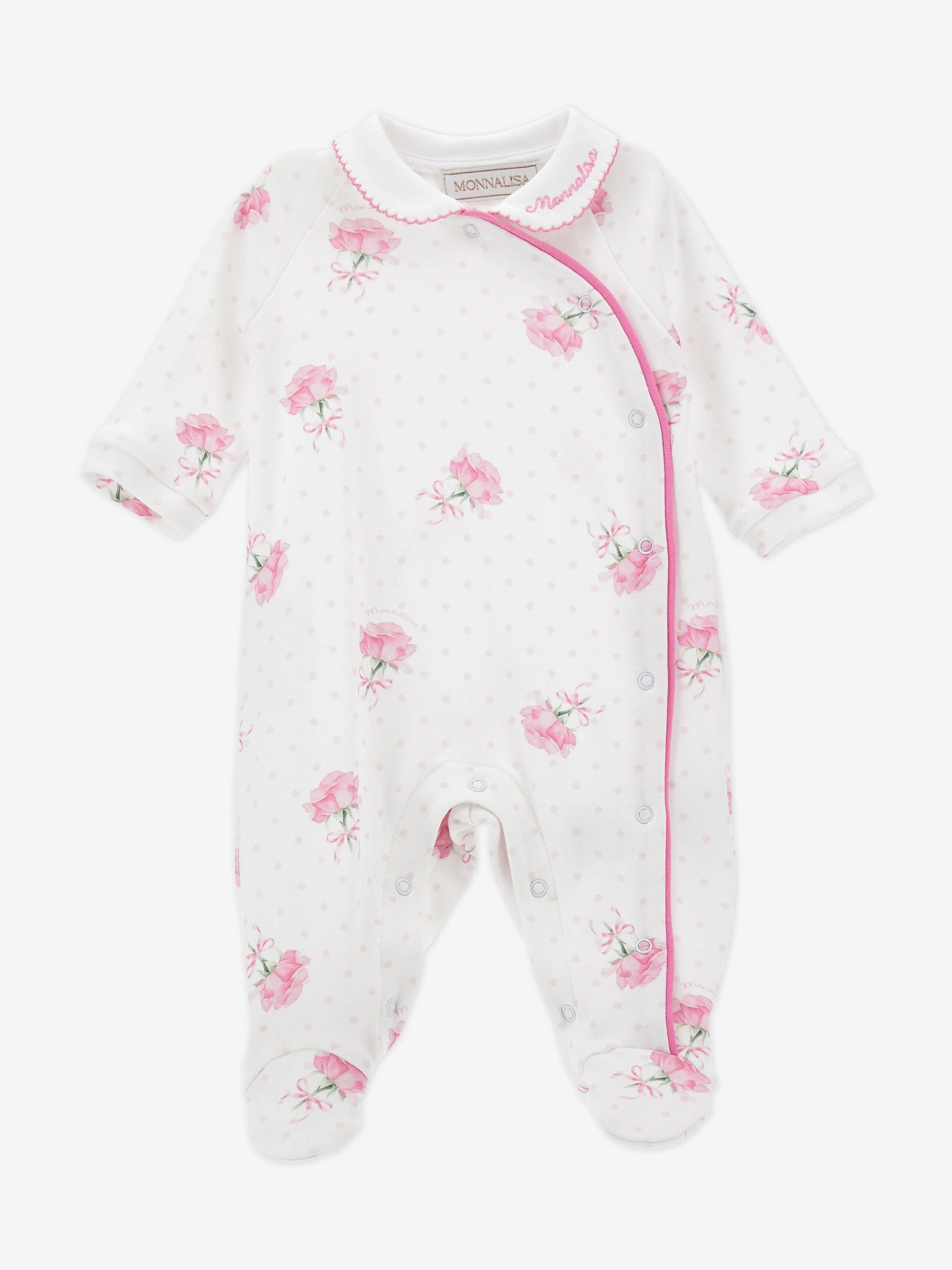 Baby Girls Rosenprint Babygrow in Weiß