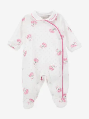 Baby Girls Rosenprint Babygrow in Weiß