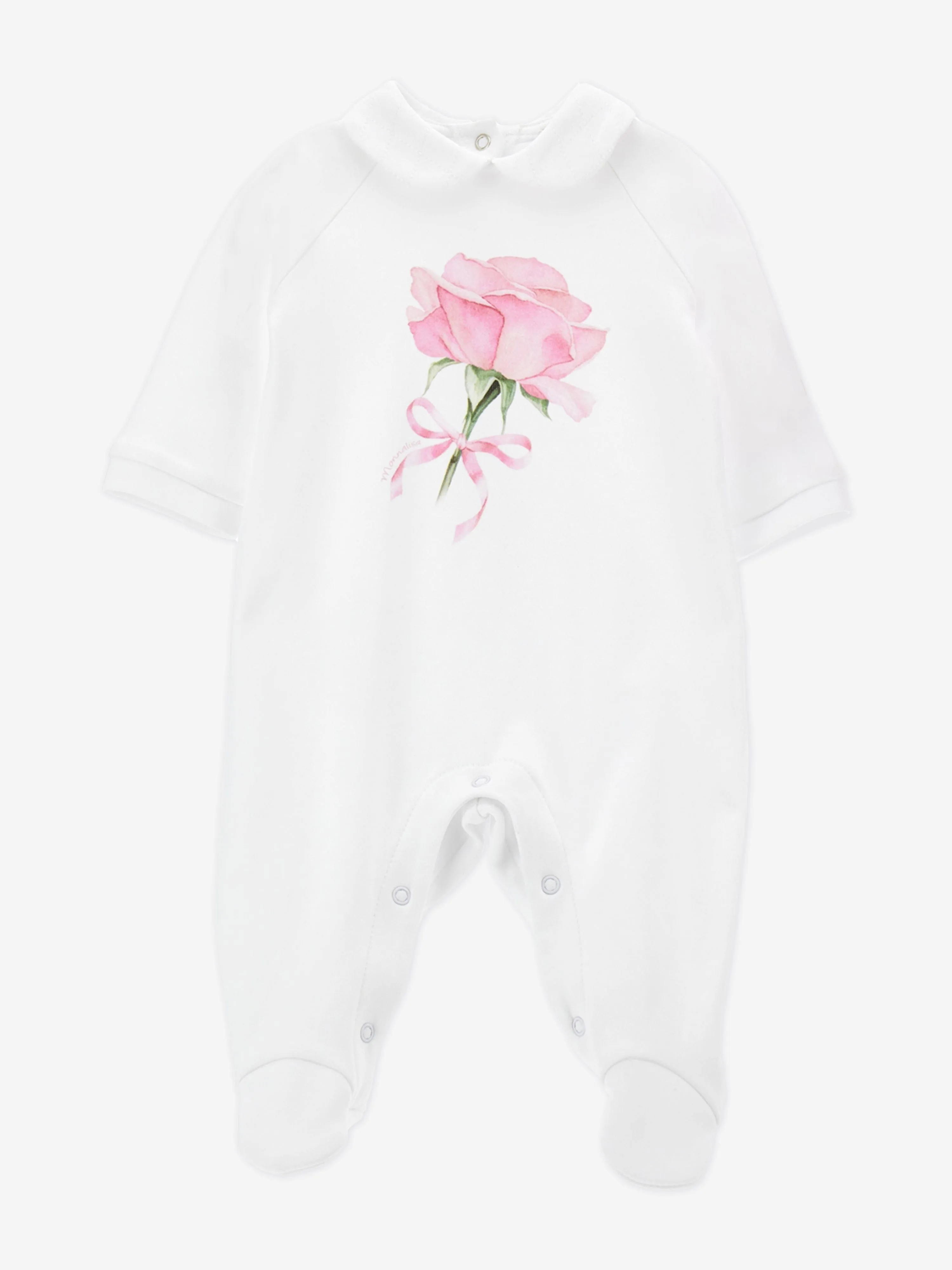 Baby Girls Rosenprint Babygrow-Set in Weiß