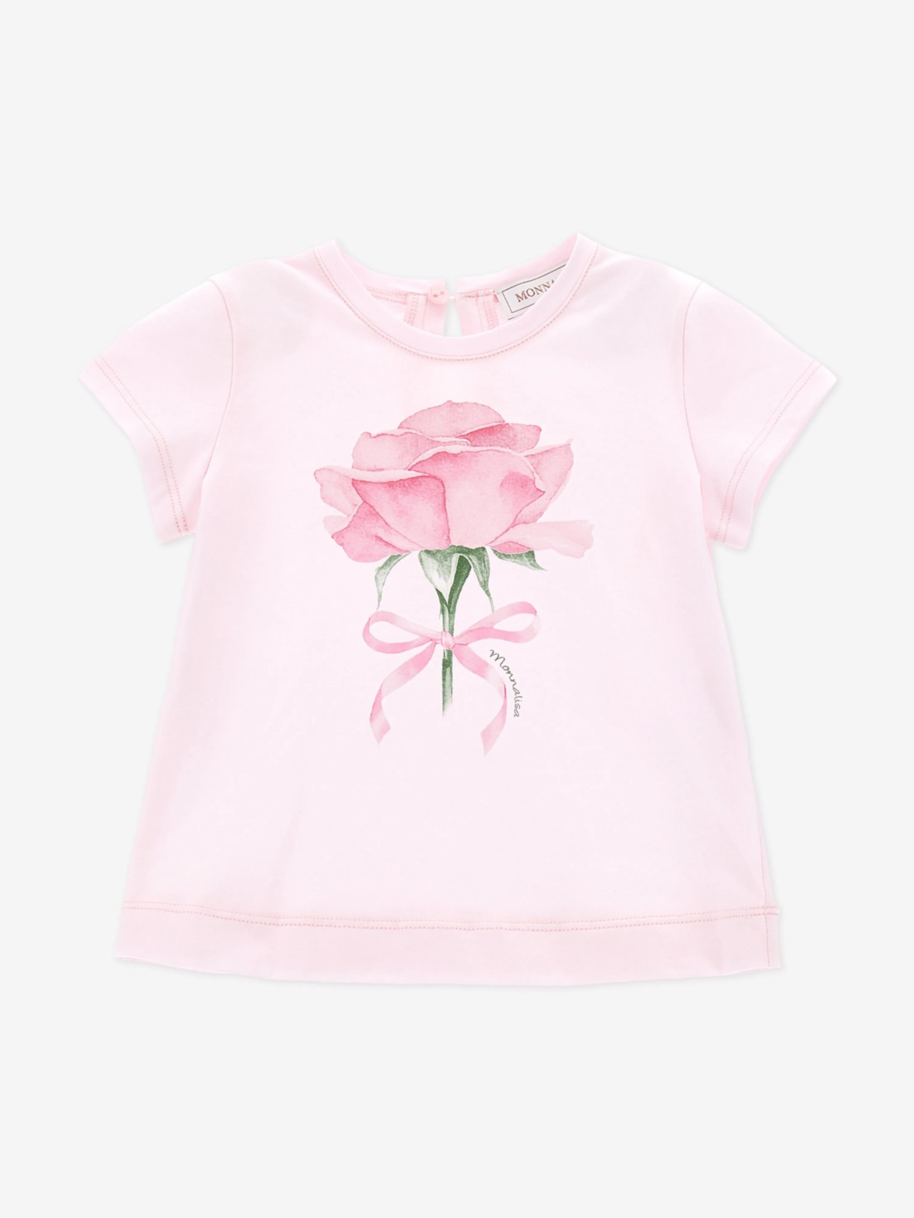 Rosa T-Shirt für Babygirls mit Rosenprint