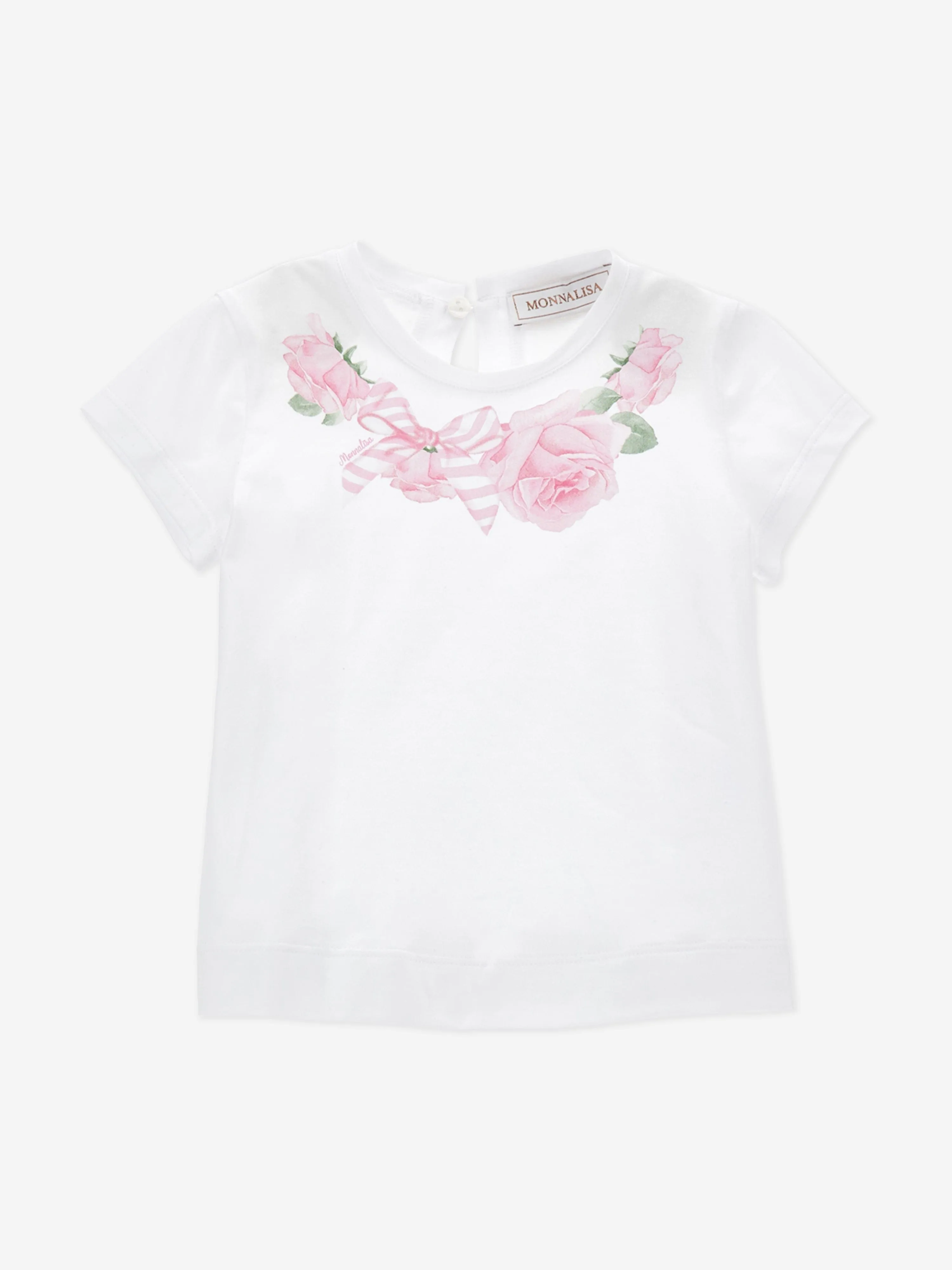 Baby Girls Rosenprint T-Shirt in Weiß