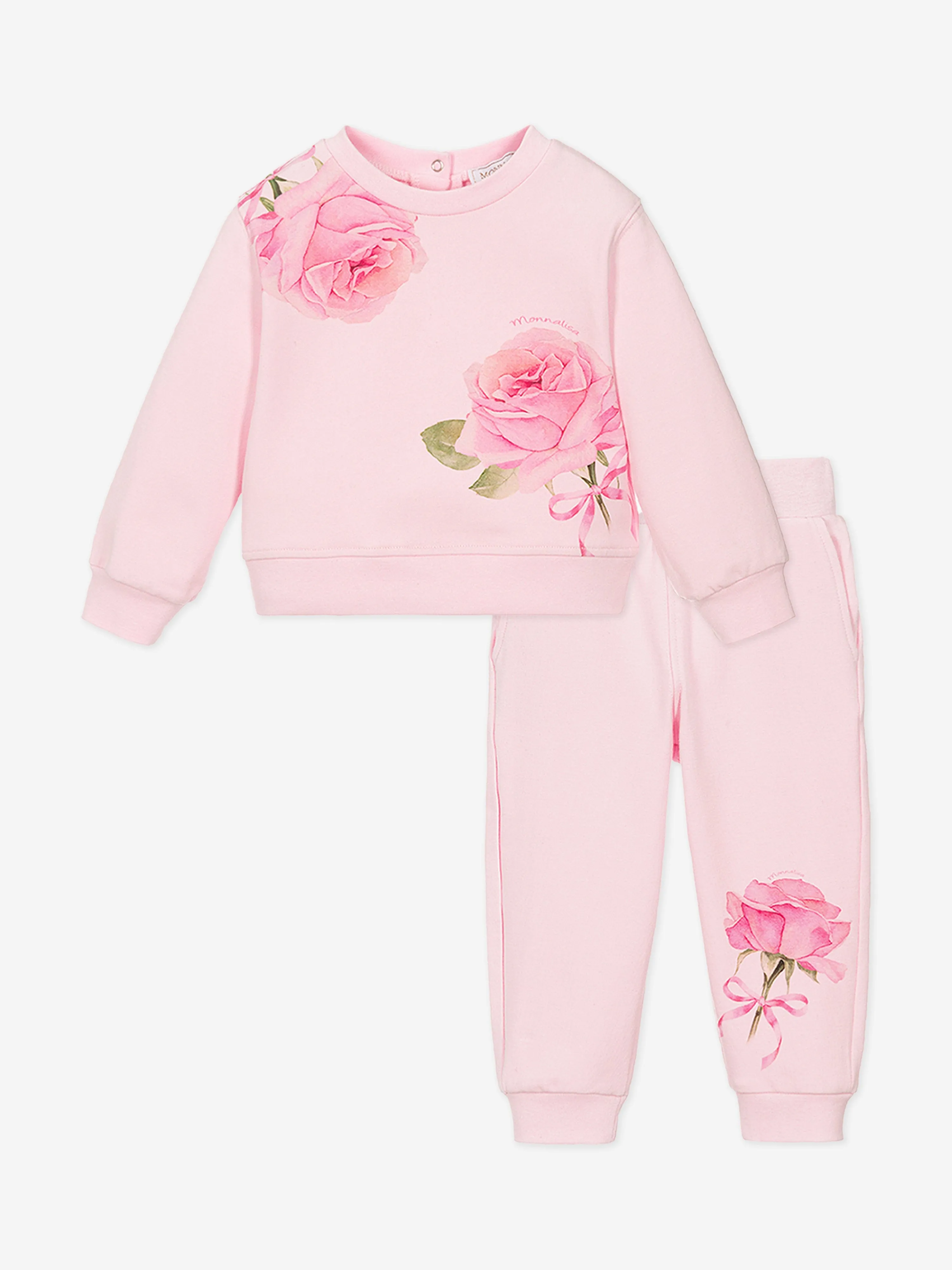 Rosa Jogginganzug mit Rosenprint für Babygirls
