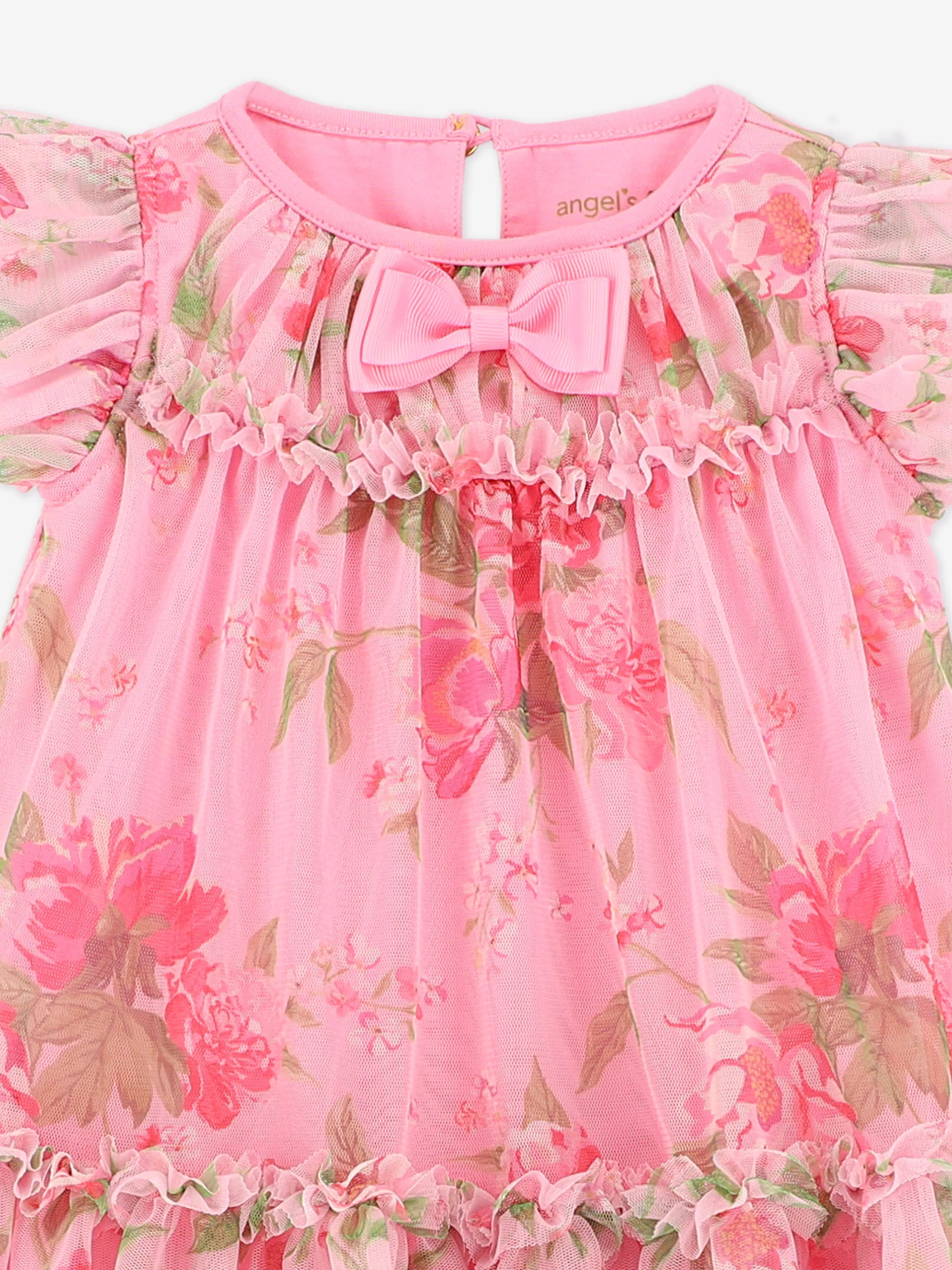 Rosenknospen-Blumenkleid für Babygirls in Rosa
