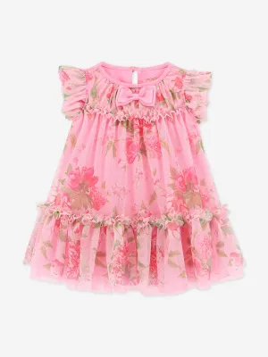 Rosenknospen-Blumenkleid für Babygirls in Rosa