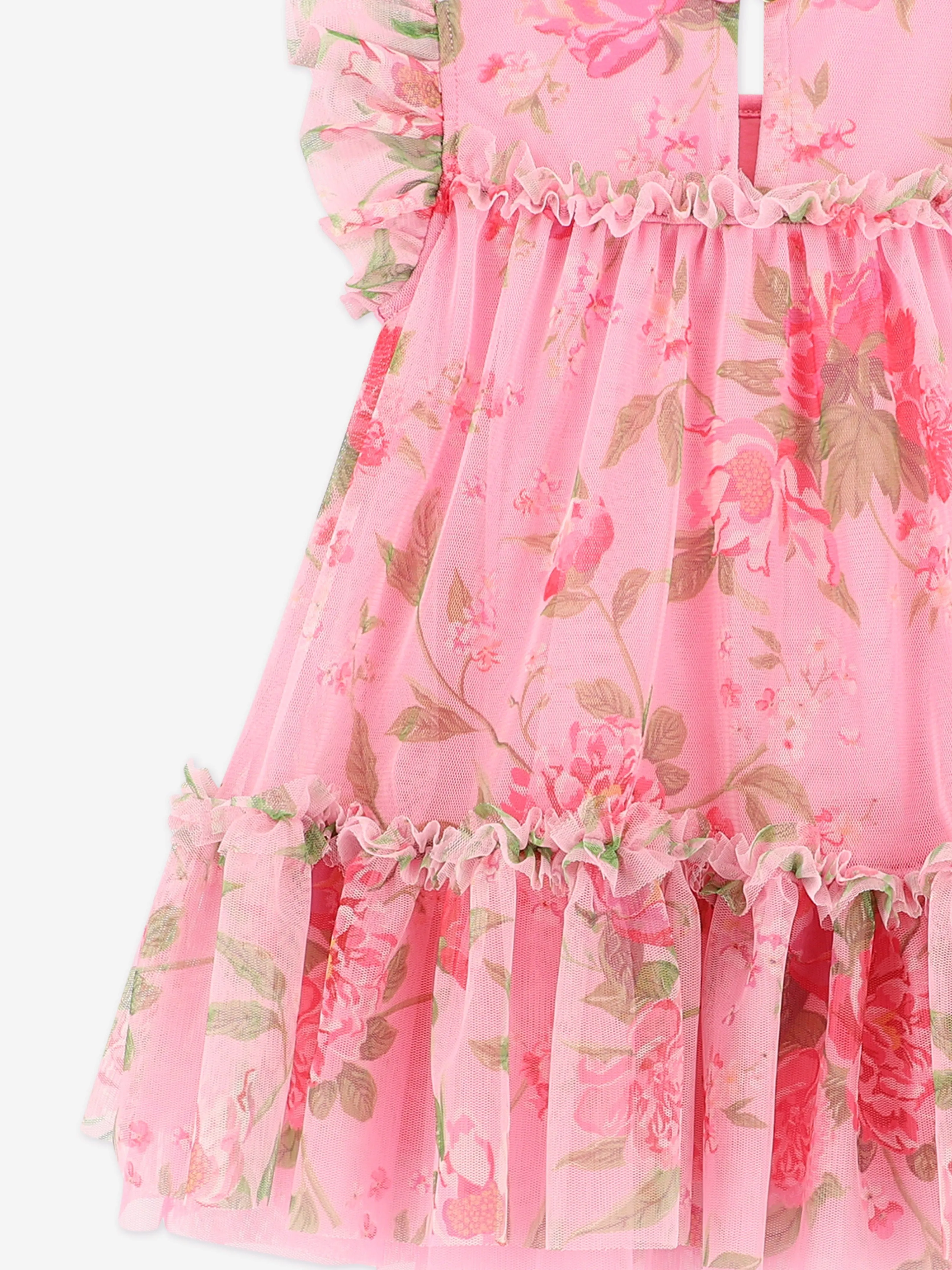 Rosenknospen-Blumenkleid für Babygirls in Rosa