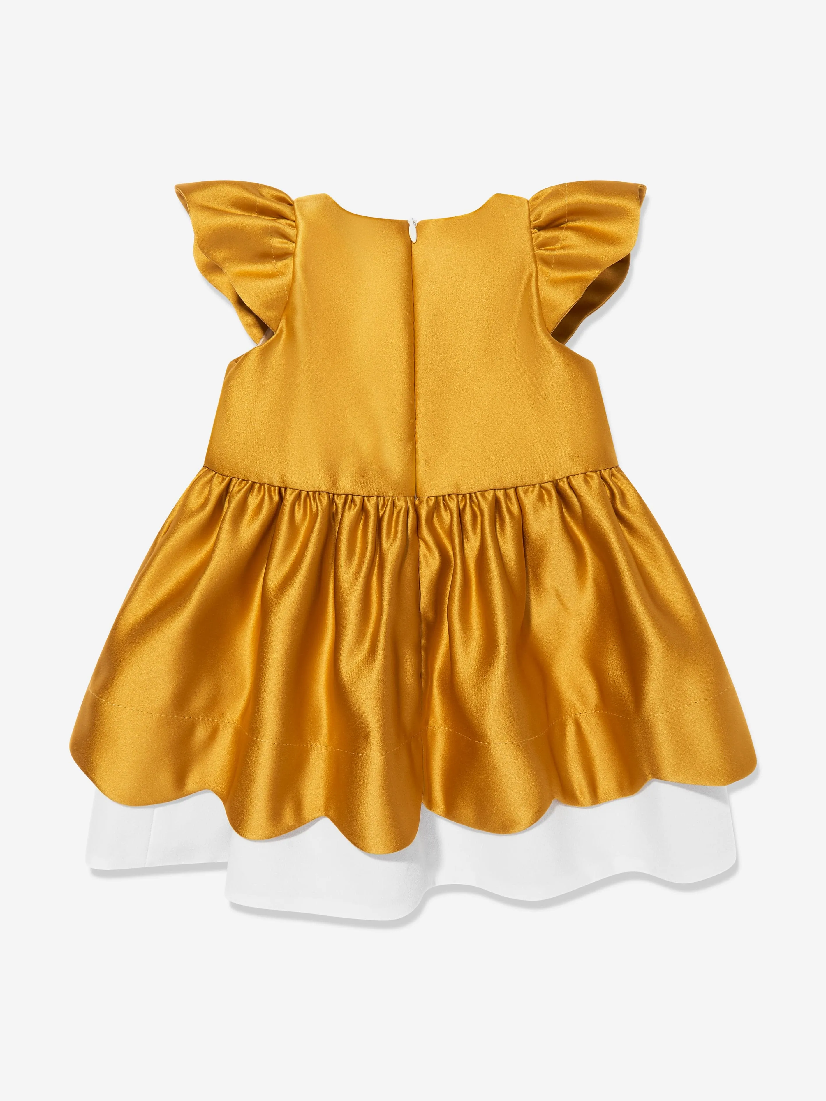 Baby-Mädchen Kleid mit Bogenausschnitt und Bloomers in Gelb