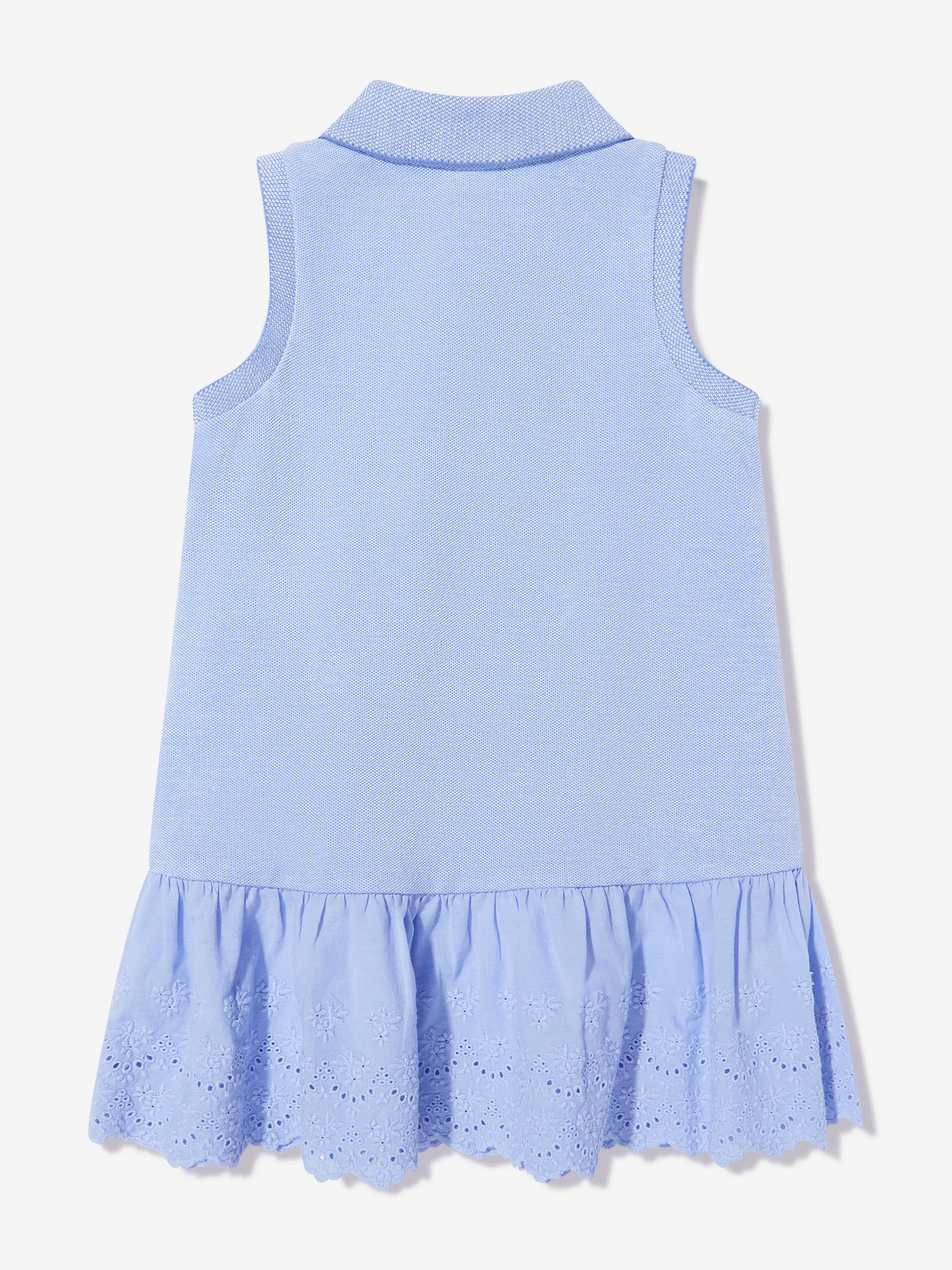 Ärmelloses Polo-Kleid für Baby-Mädchen in Blau