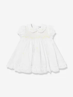 Baby-Mädchen Rüschenkleid in Weiß
