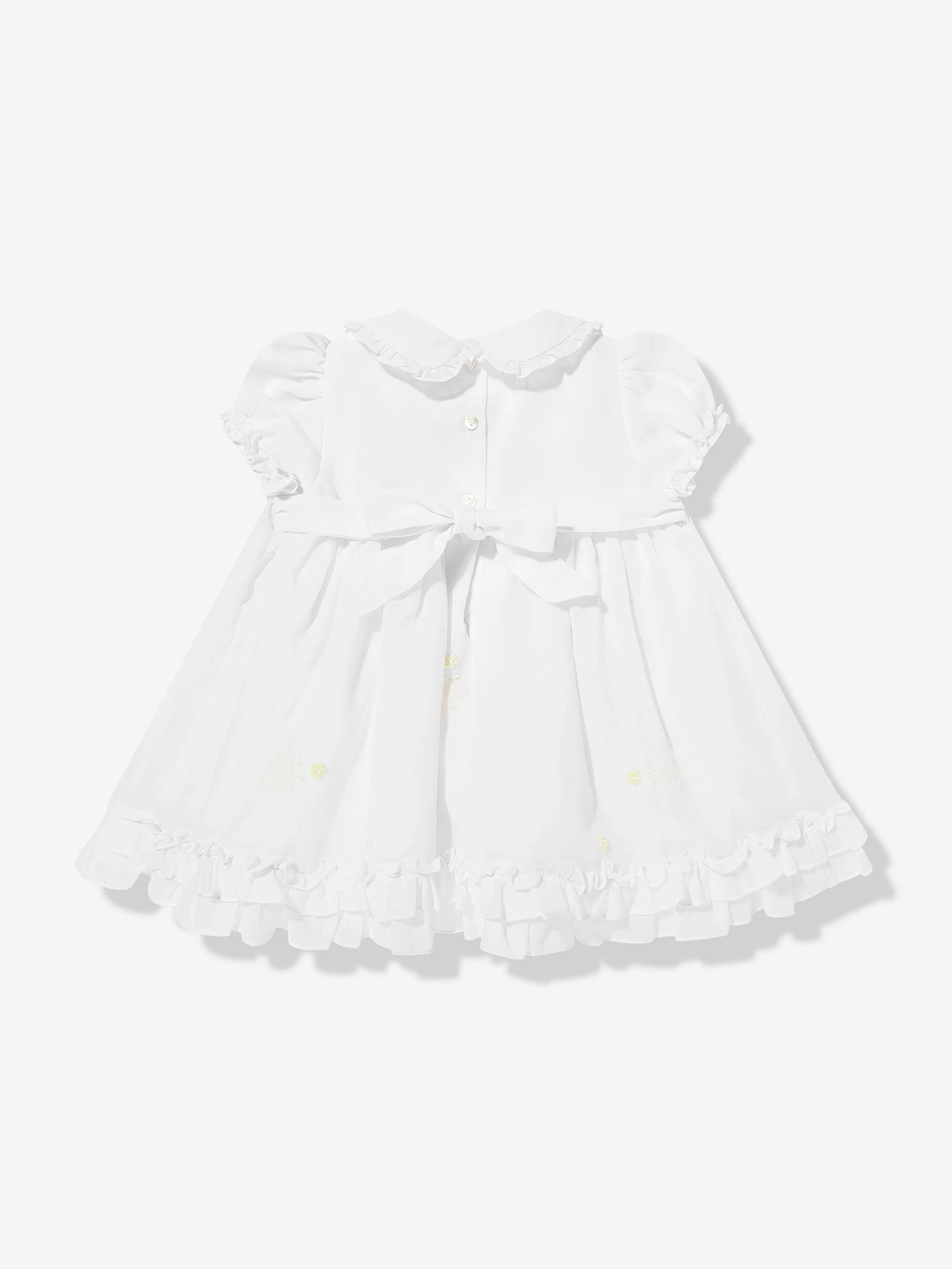 Baby-Mädchen Rüschenkleid in Weiß