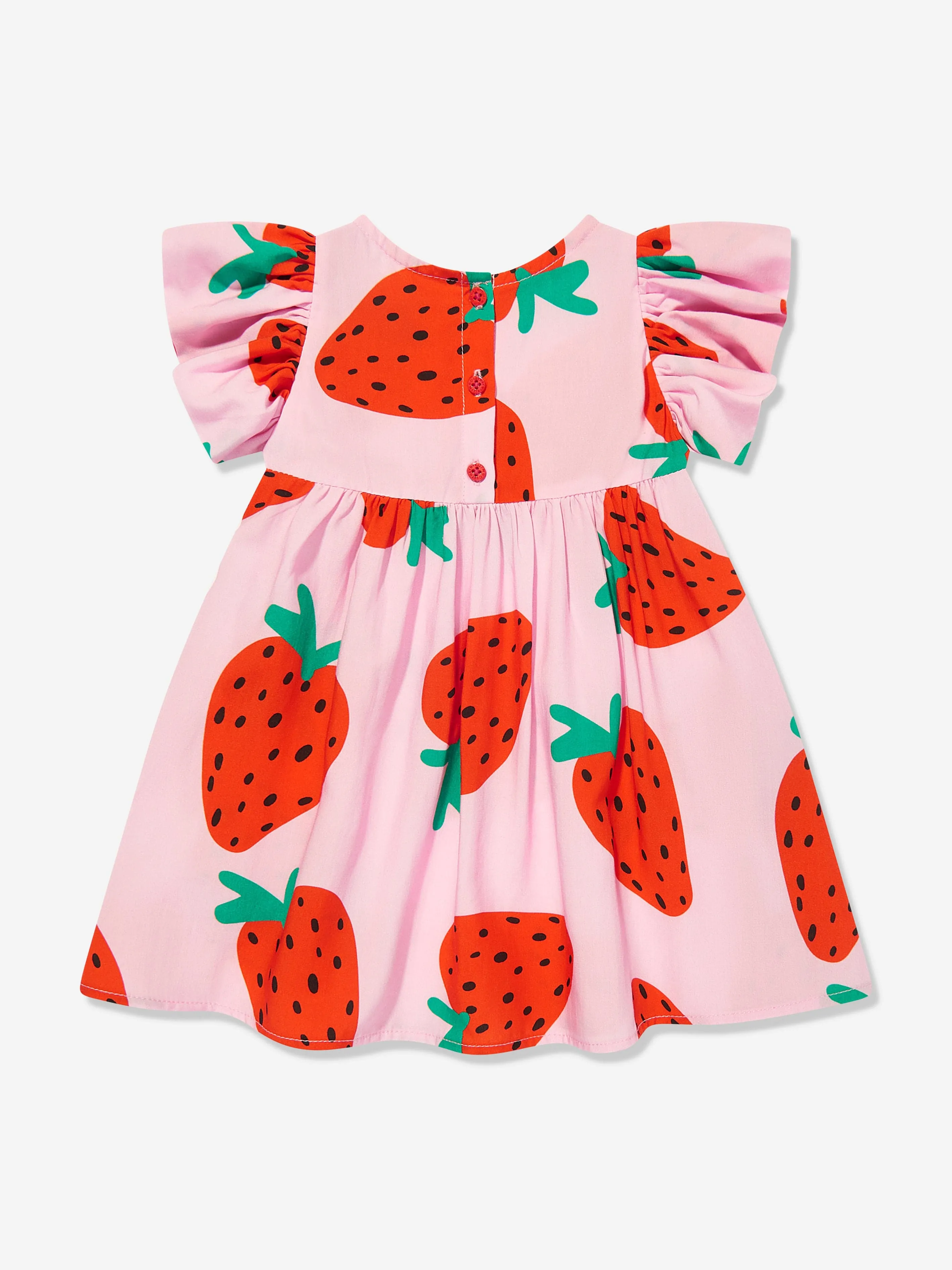 Baby-Mädchen Erdbeer-Kleid mit Schlüpfer in Rosa