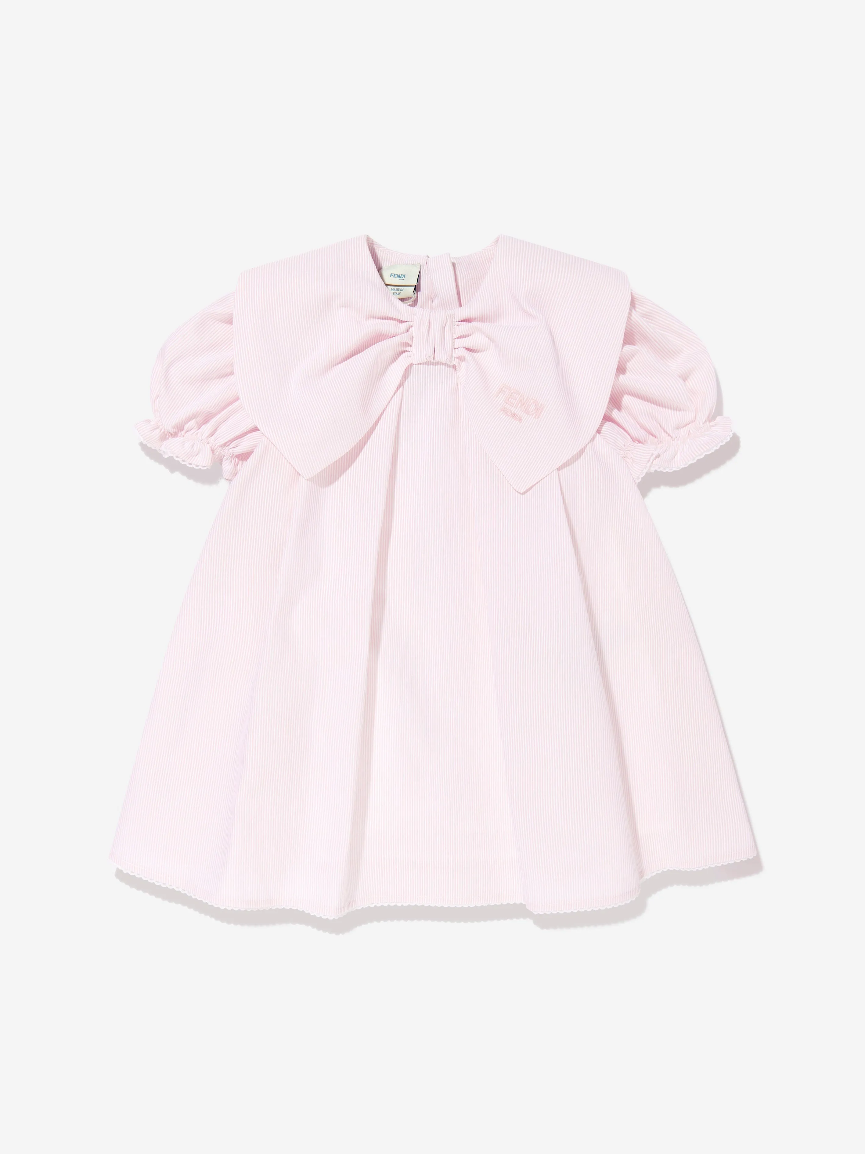 Rosa gestreiftes Schleifenkleid für Baby-Mädchen