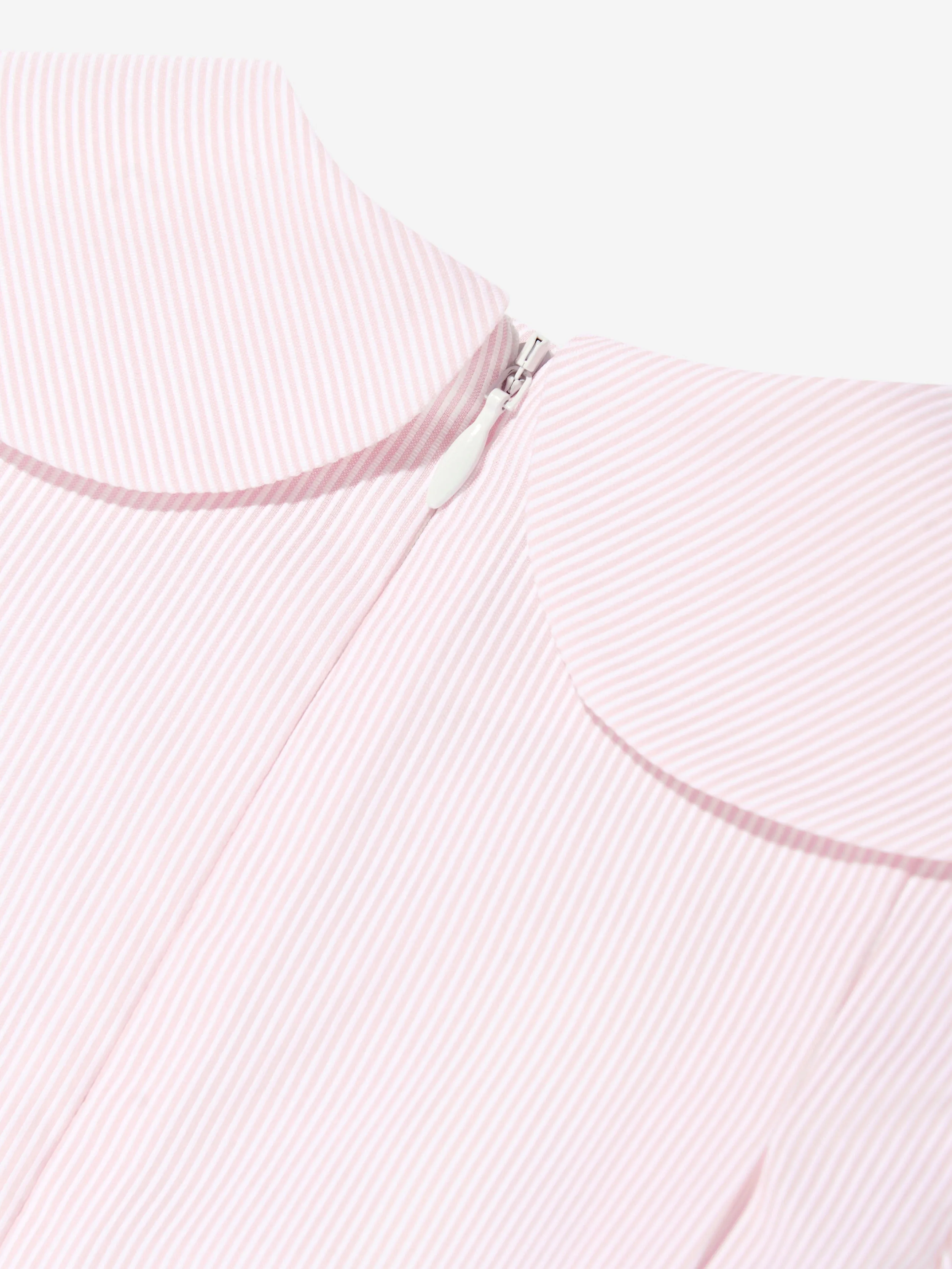 Rosa gestreiftes Schleifenkleid für Baby-Mädchen