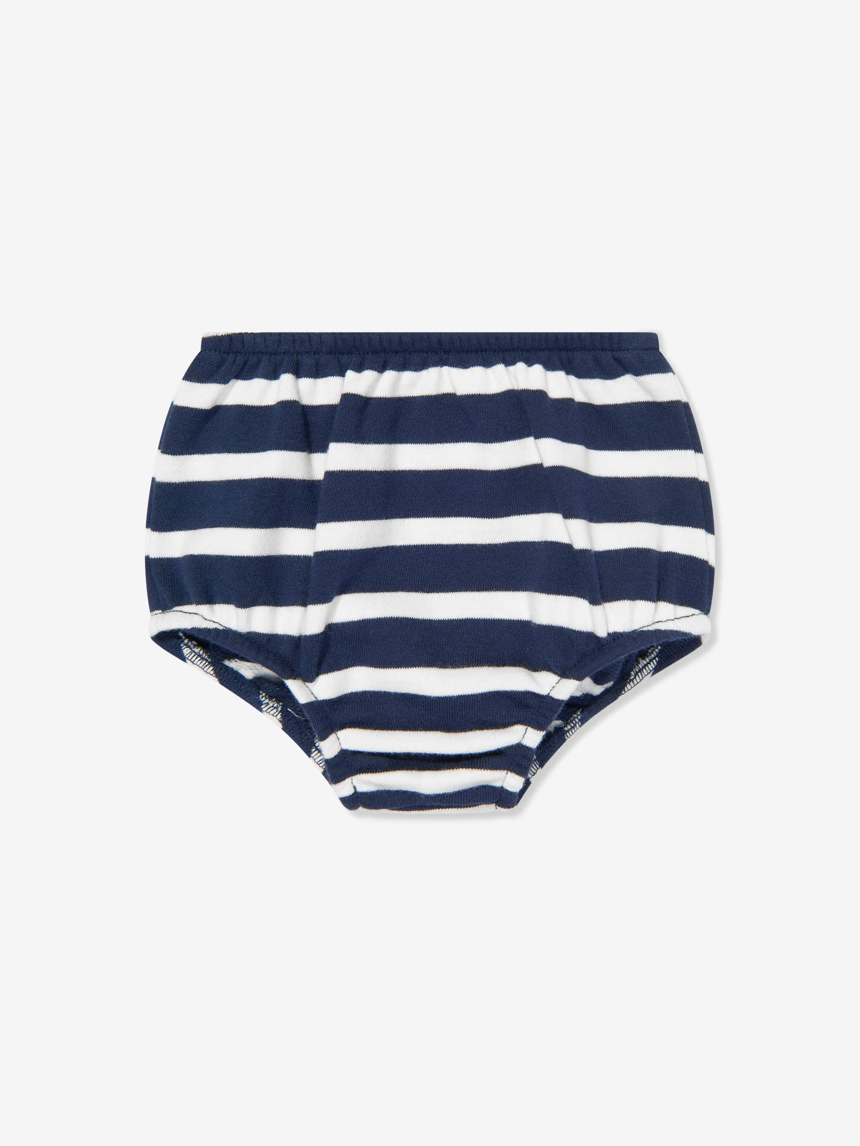 Baby-Mädchen gestreiftes Polo-Bären-Kleid in Marineblau
