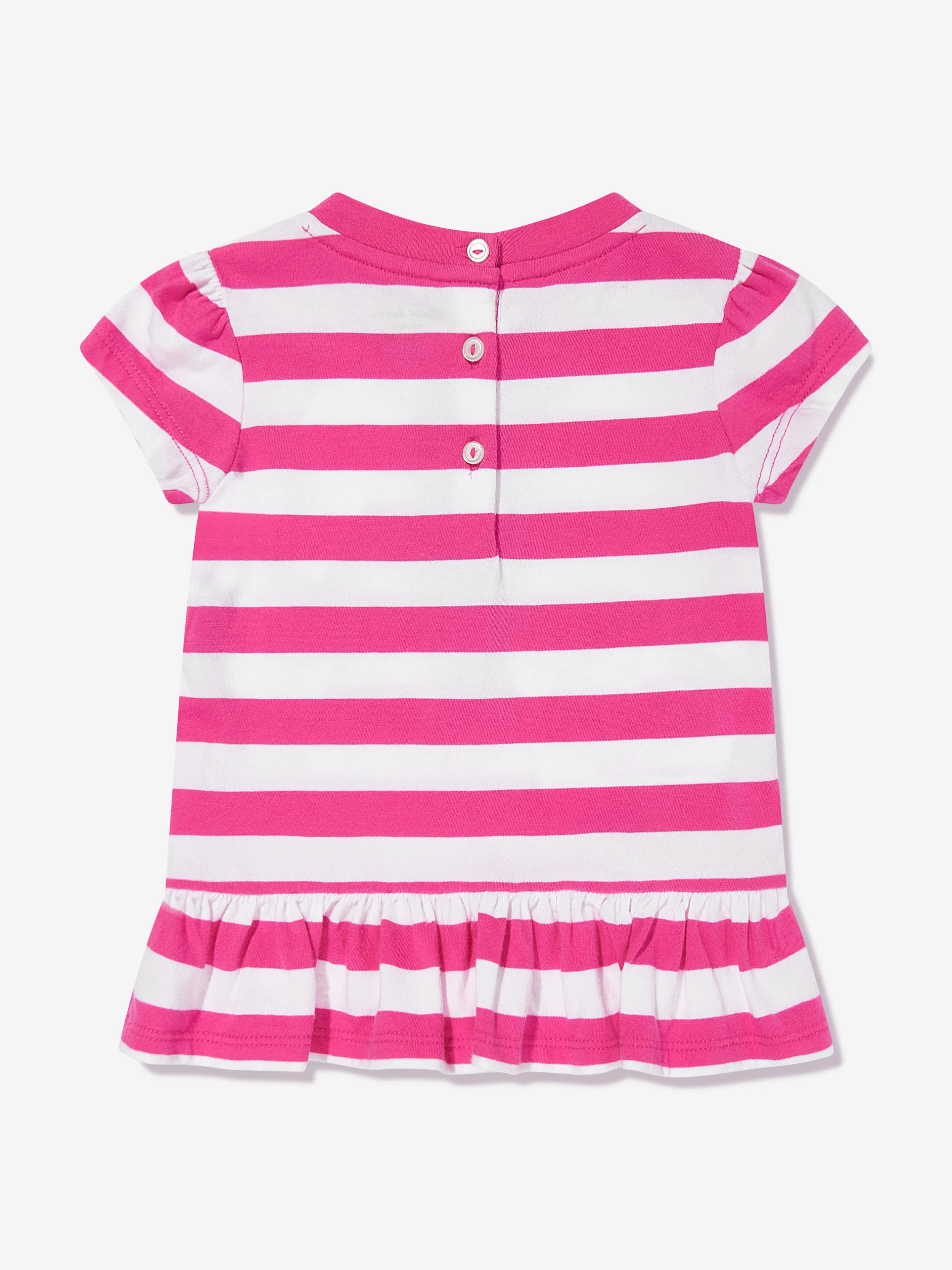Rosa gestreiftes Polo-Bär-T-Shirt für Baby-Mädchen