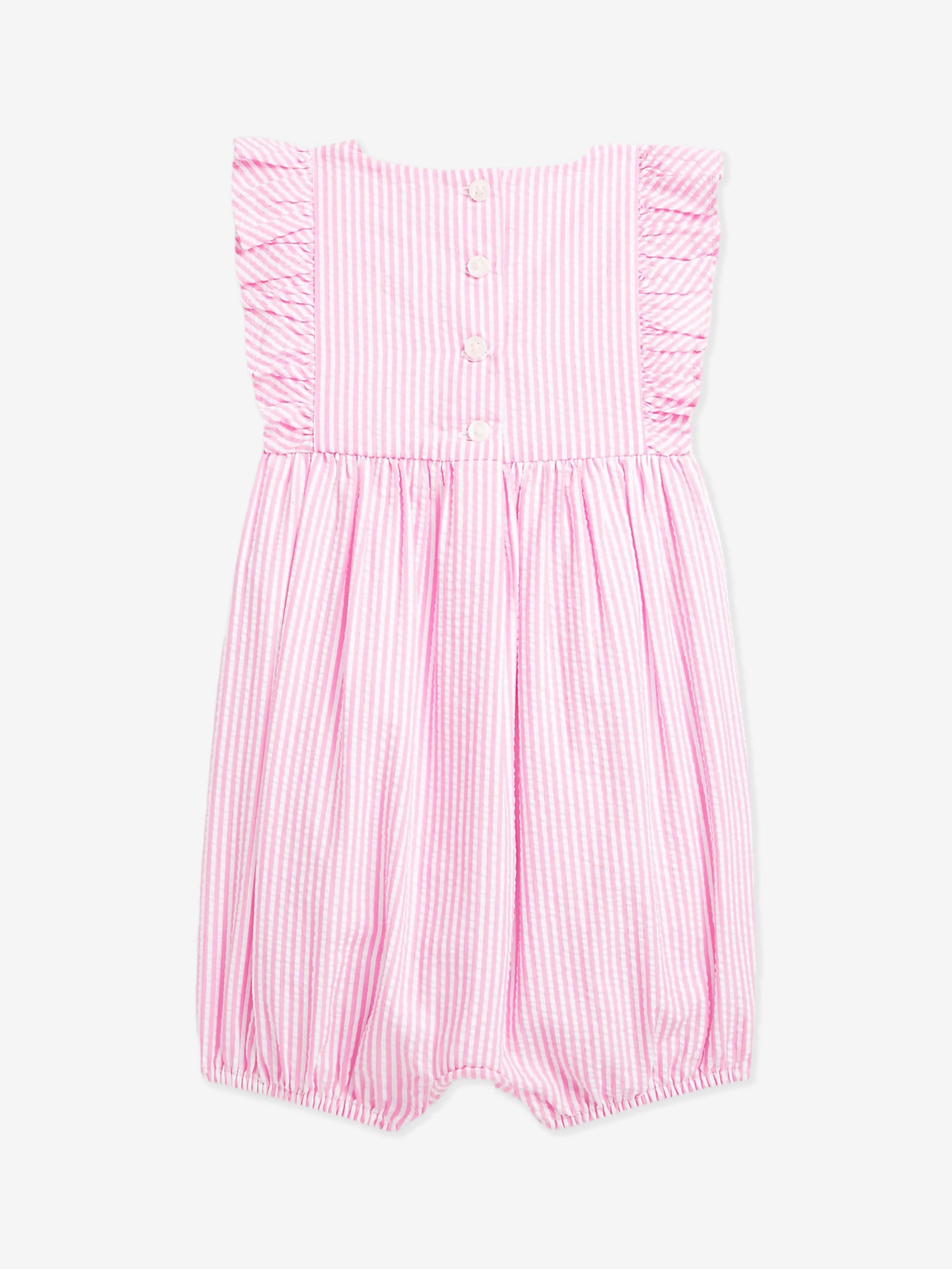 Gestreifter Pink Strampler für Baby Mädchen