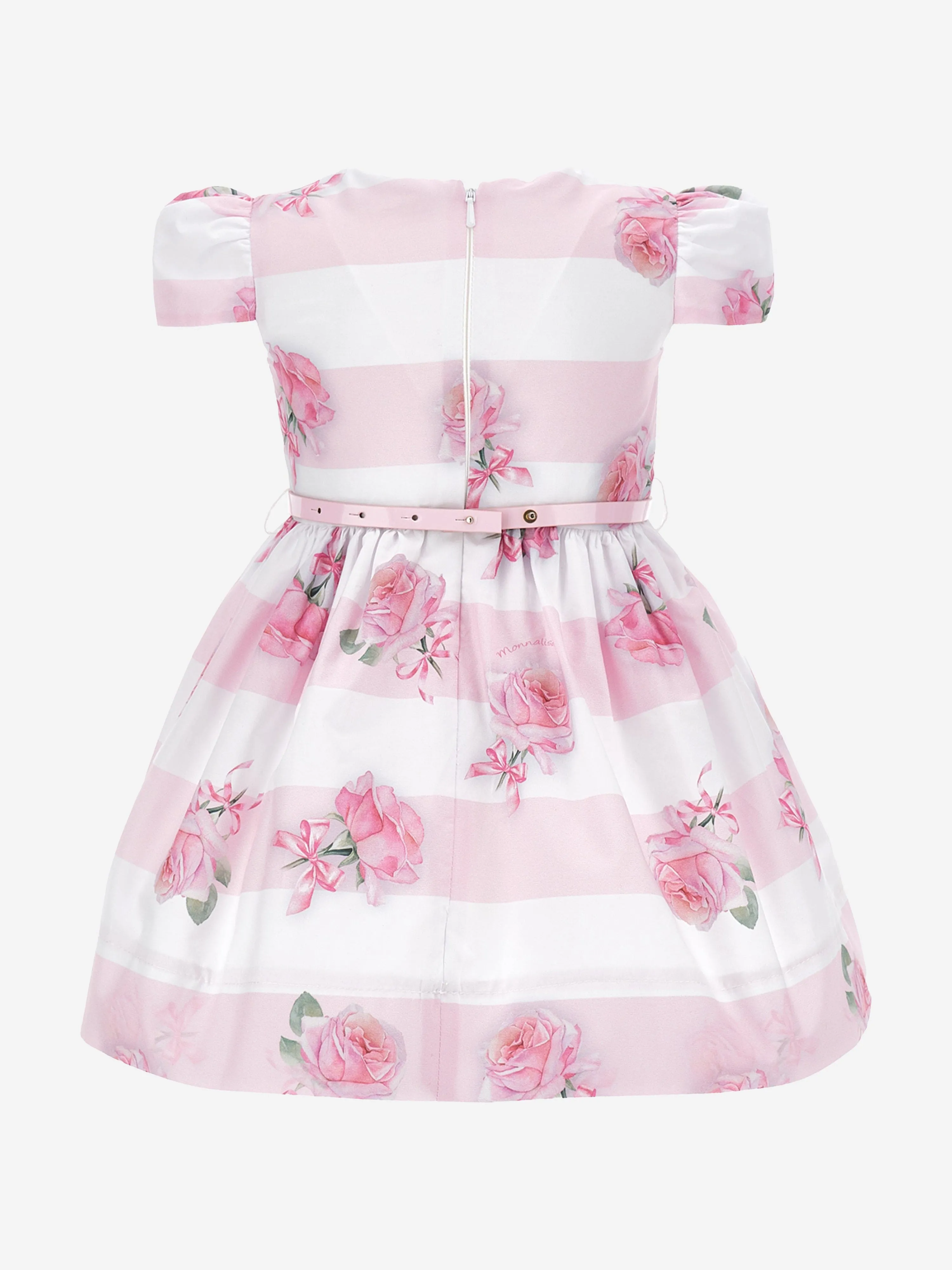 Rosa gestreiftes Rosenkleid für Babygirls