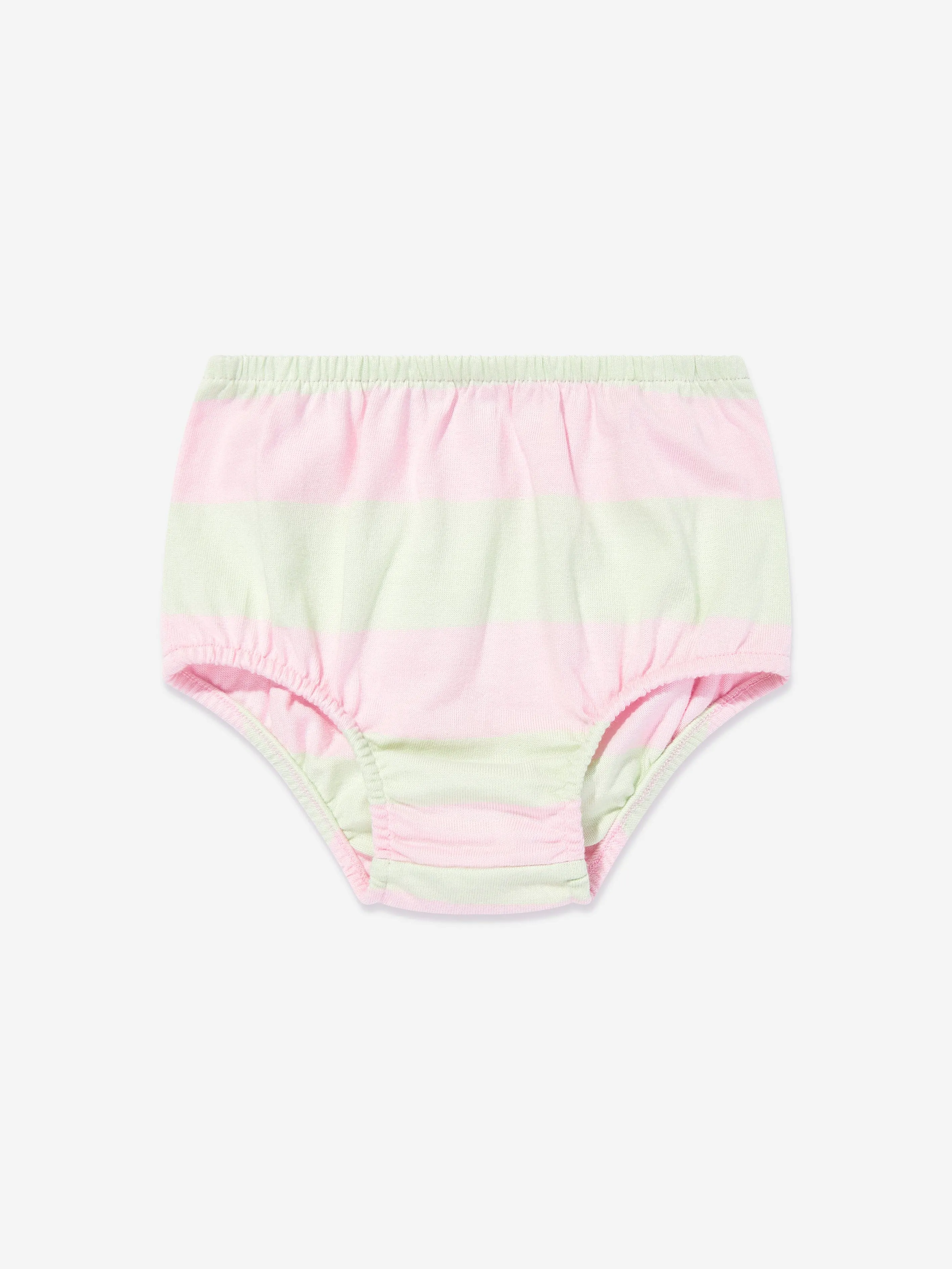 Gestreiftes Rugby-Kleid für Baby-Mädchen mit Bloomers in Rosa