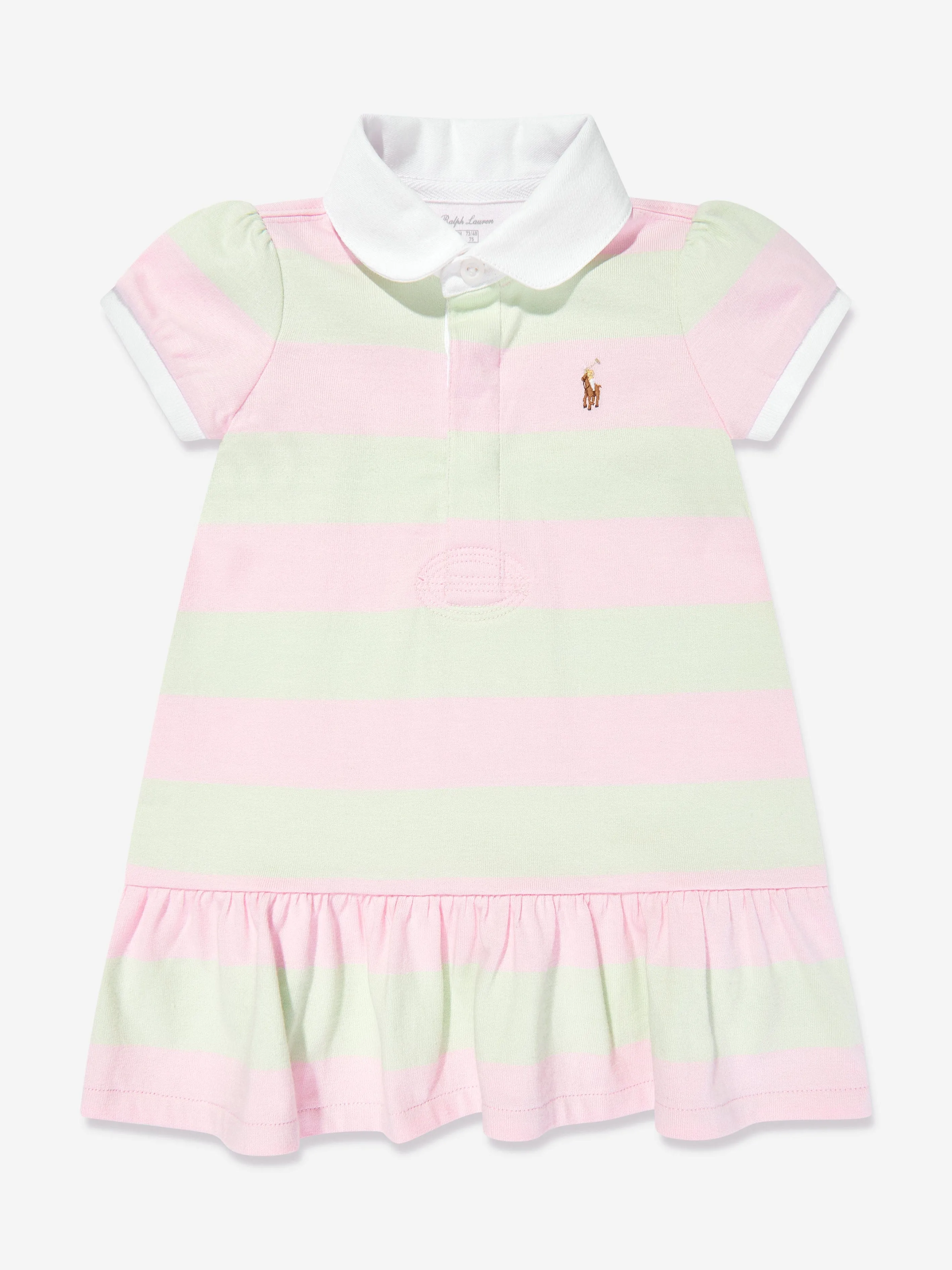 Gestreiftes Rugby-Kleid für Baby-Mädchen mit Pinken Bloomers