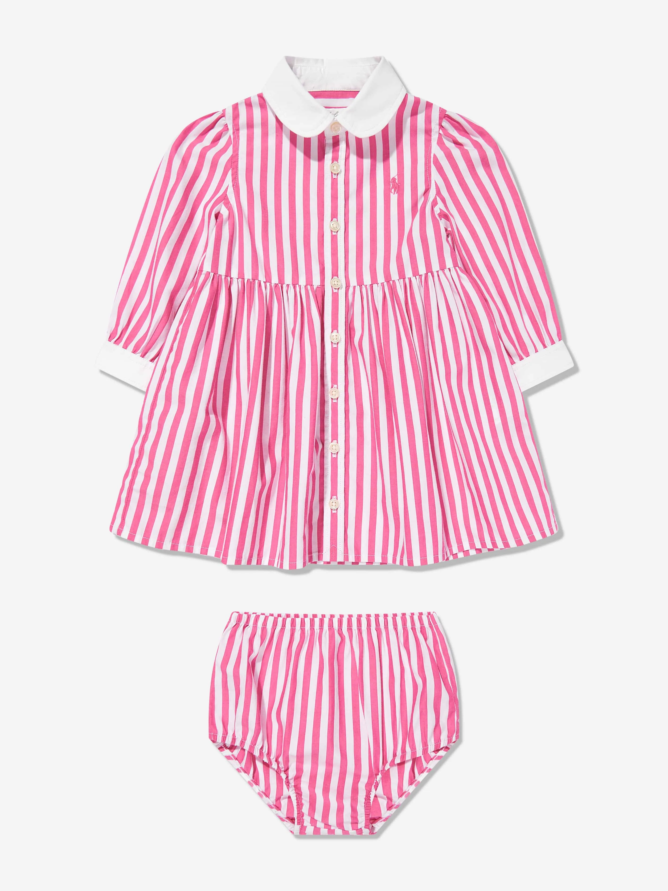 Gestreiftes Shirt-Kleid für Baby-Mädchen in Rosa