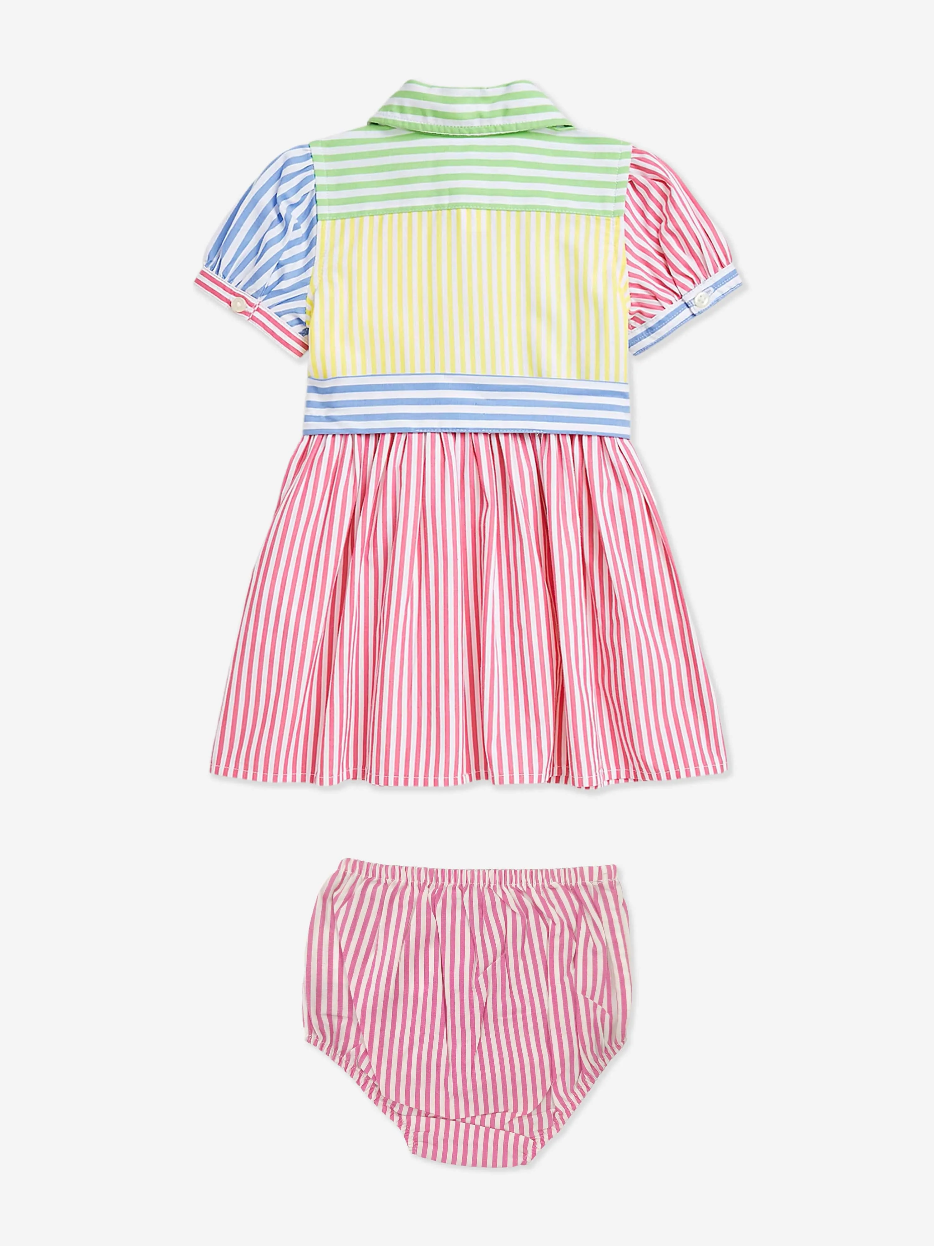 Gestreiftes Shirt-Kleid für Baby-Mädchen in Rosa