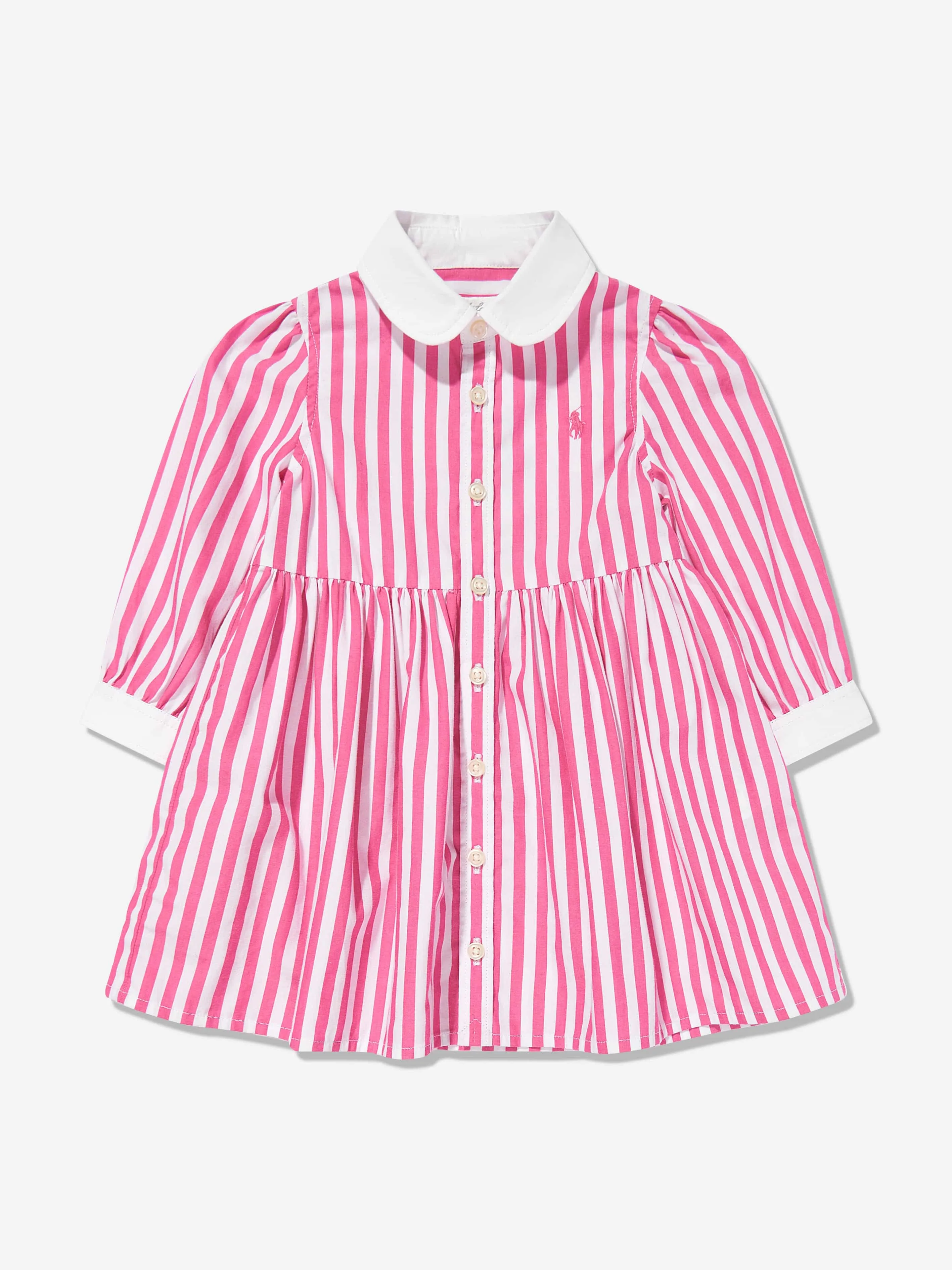 Gestreiftes Shirt-Kleid für Baby-Mädchen in Rosa