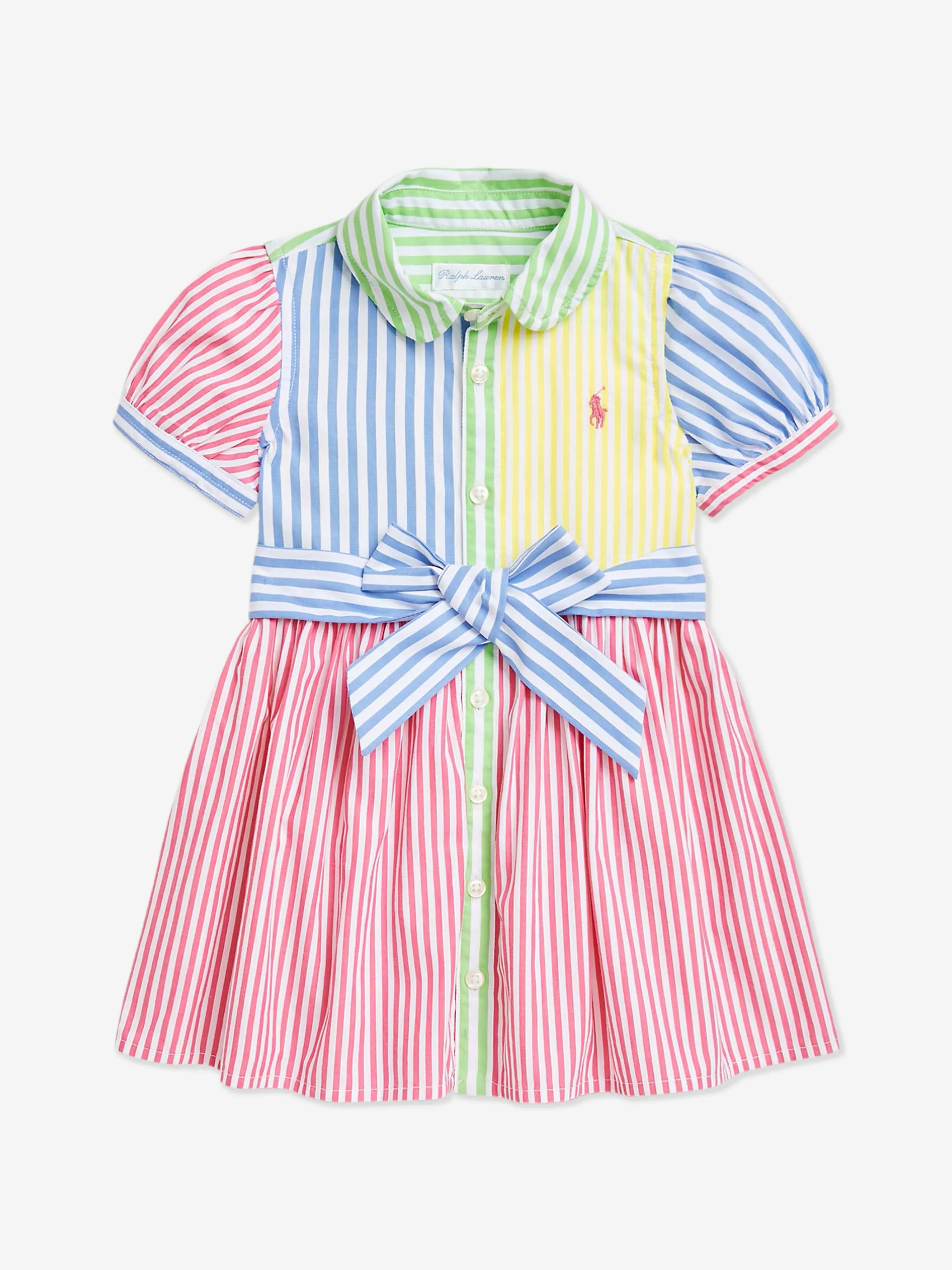 Gestreiftes Shirt-Kleid für Baby-Mädchen in Rosa