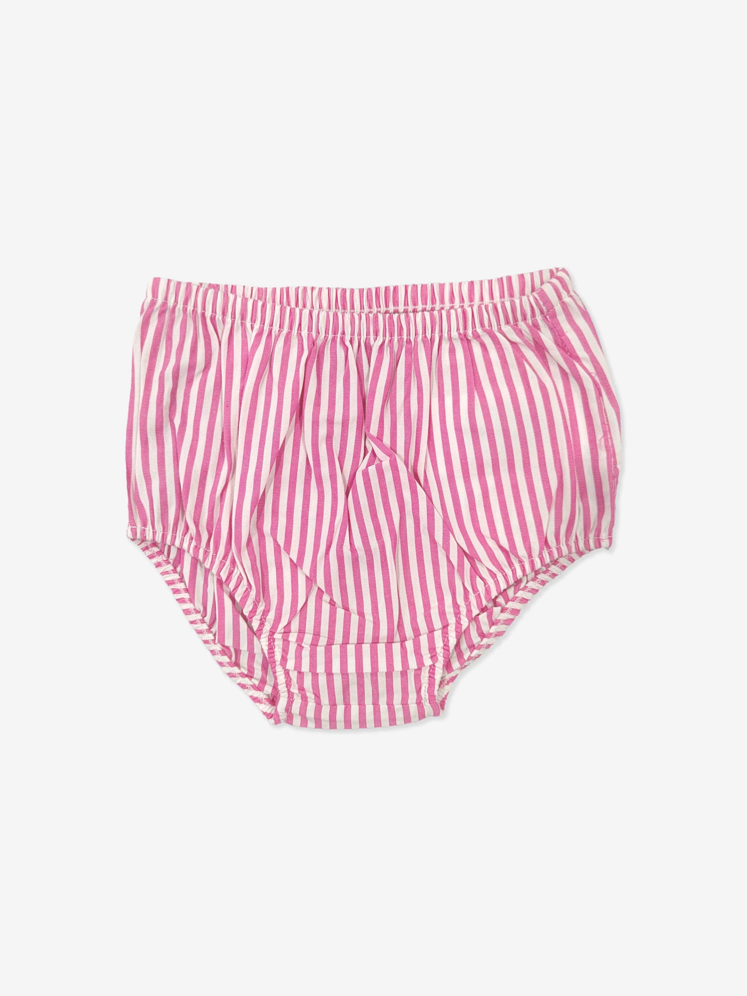 Gestreiftes Shirt-Kleid für Baby-Mädchen in Rosa