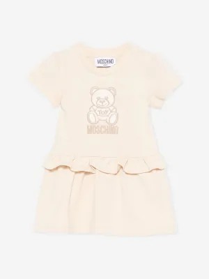 Beige Teddybär-Kleid für Baby-Mädchen