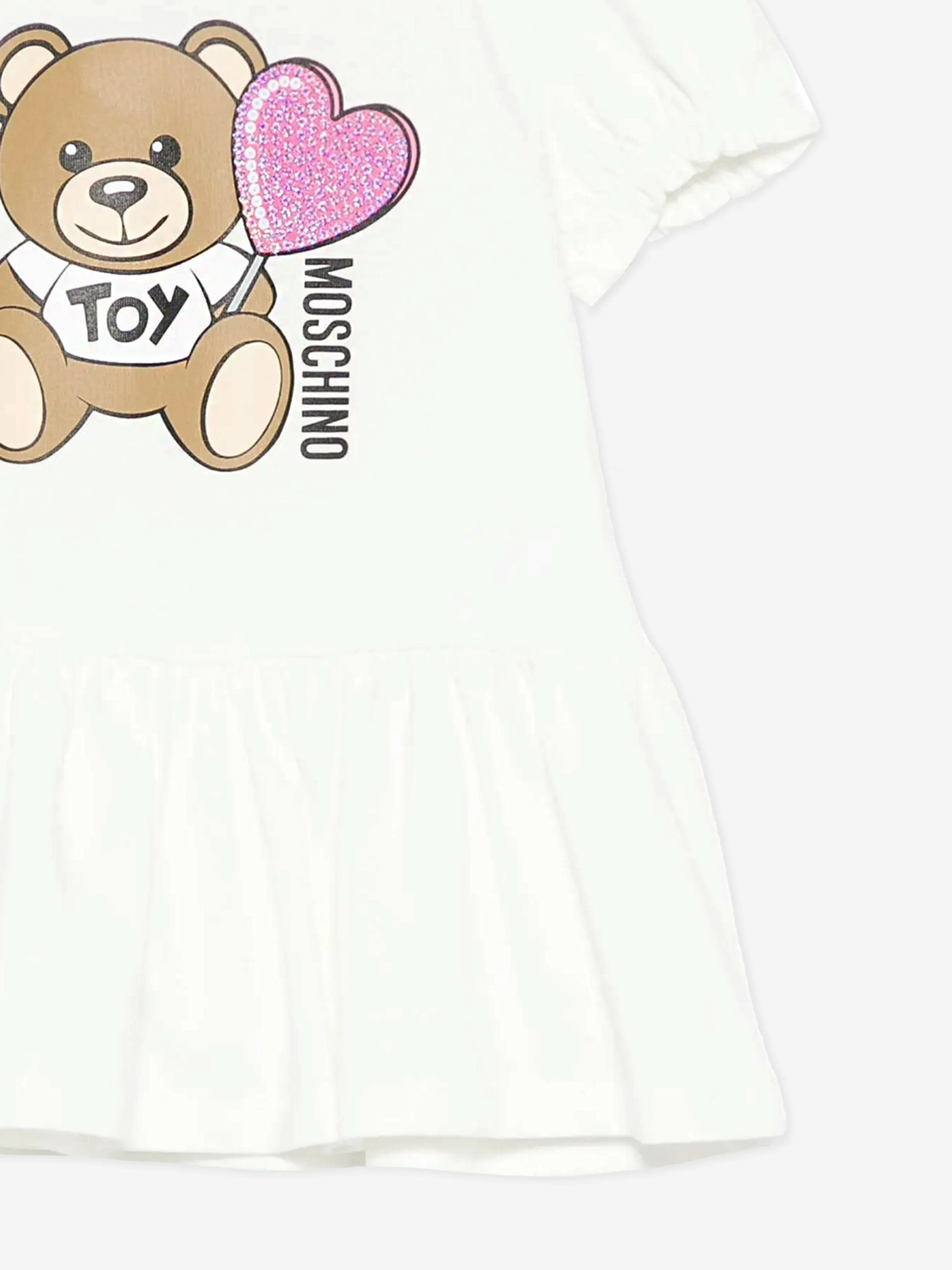 Teddybär-Kleid für Baby-Mädchen in Elfenbein