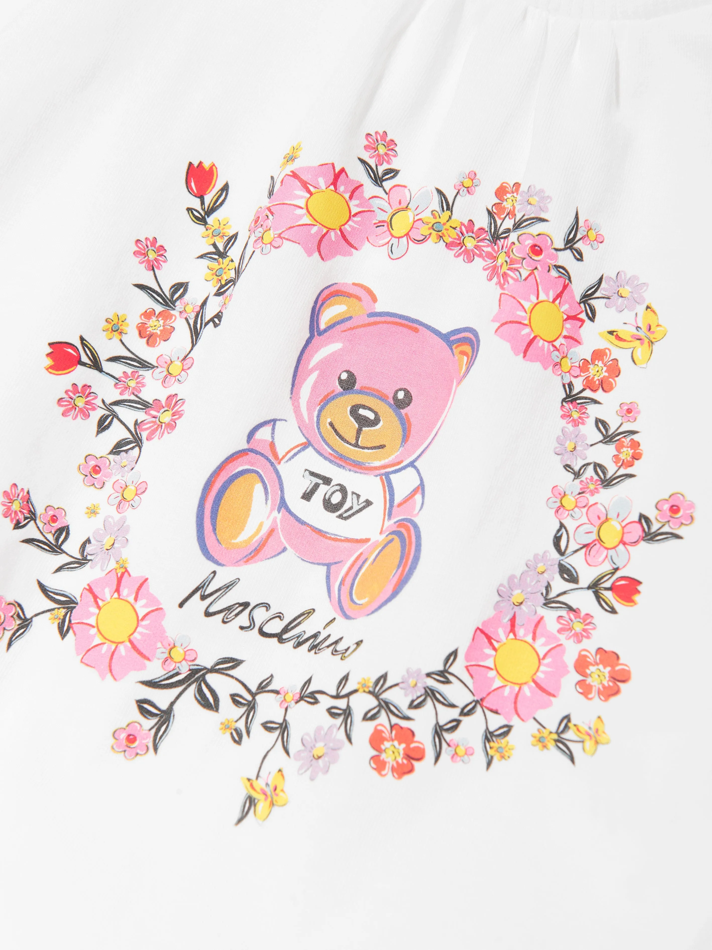 Teddybär-Kleid für Baby-Mädchen in Elfenbein