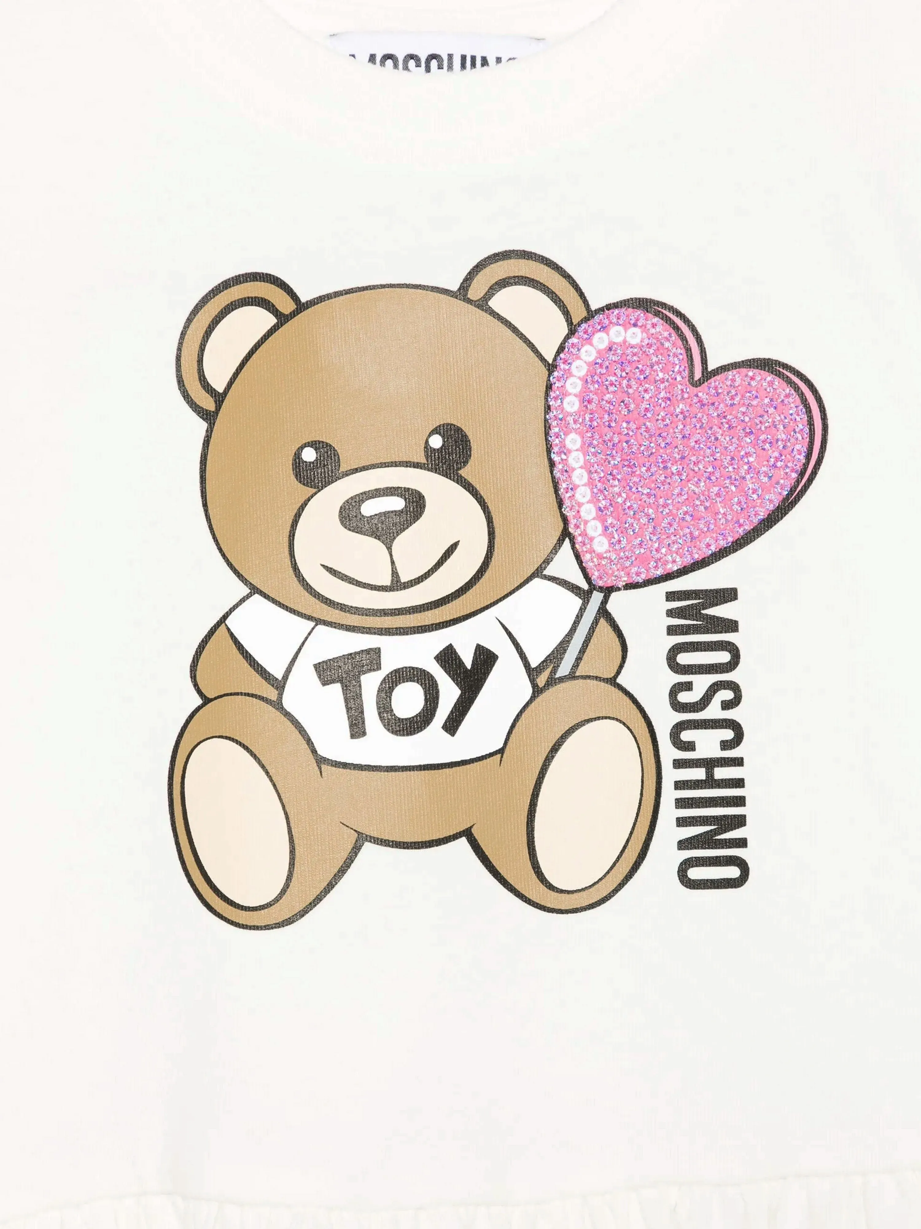 Teddybär-Kleid für Baby-Mädchen in Elfenbein