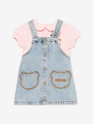 Rosa Teddybär-Kleid-Set für Baby-Mädchen
