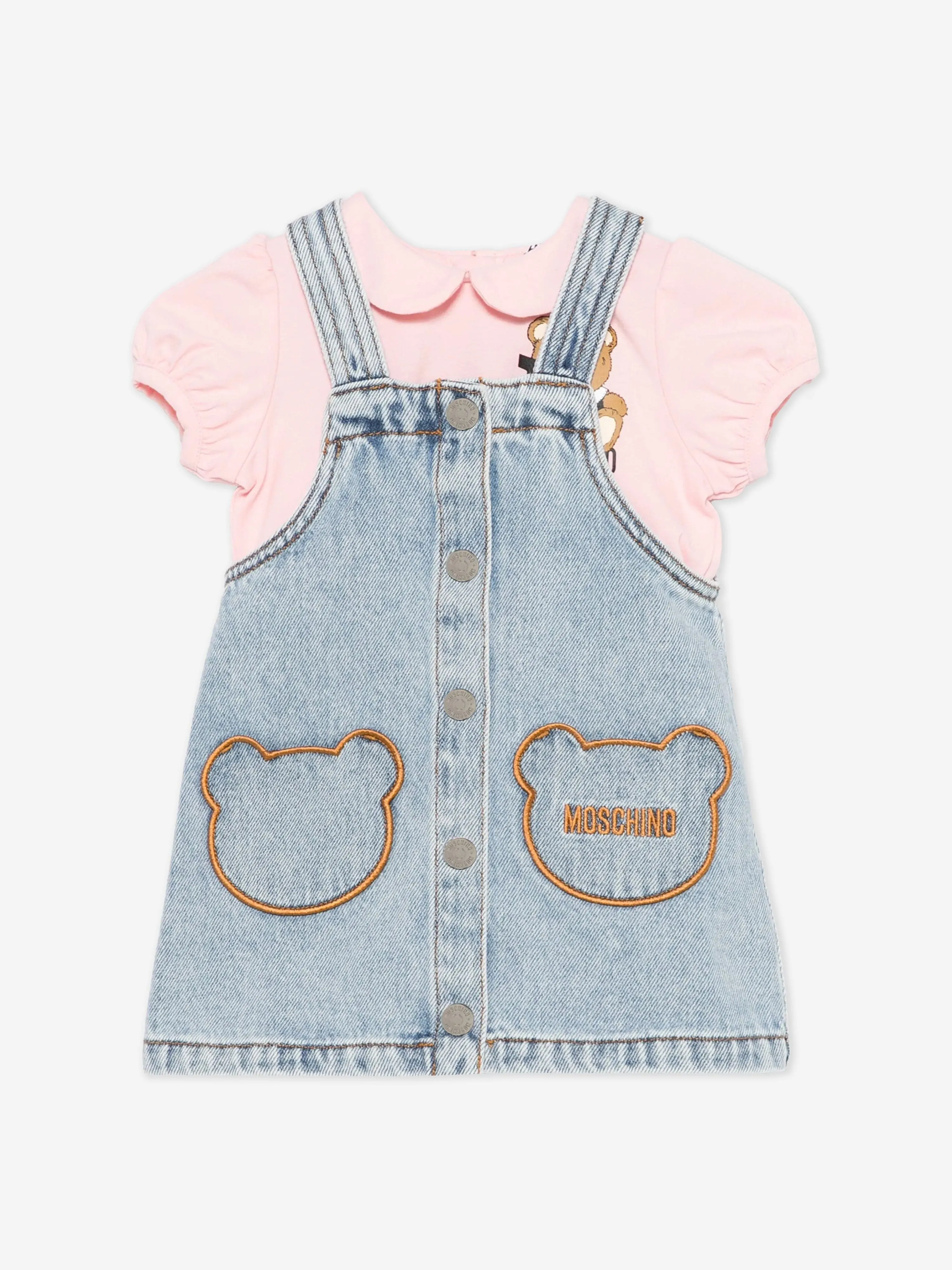 Rosa Teddybär-Kleid-Set für Baby-Mädchen