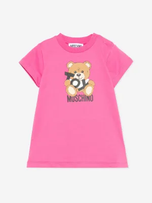 Rosa Teddybär-Jerseykleid für Baby-Mädchen