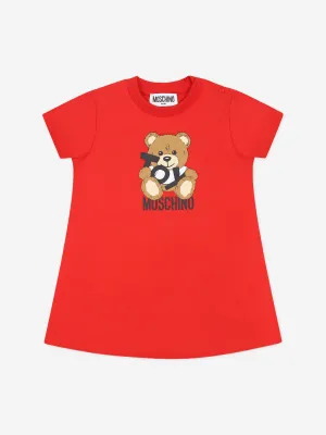 Baby Girls Teddybär Jersey-Kleid in Rot