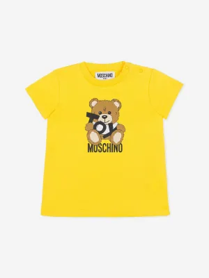 Teddybär-Jerseykleid für Babygirls in Gelb