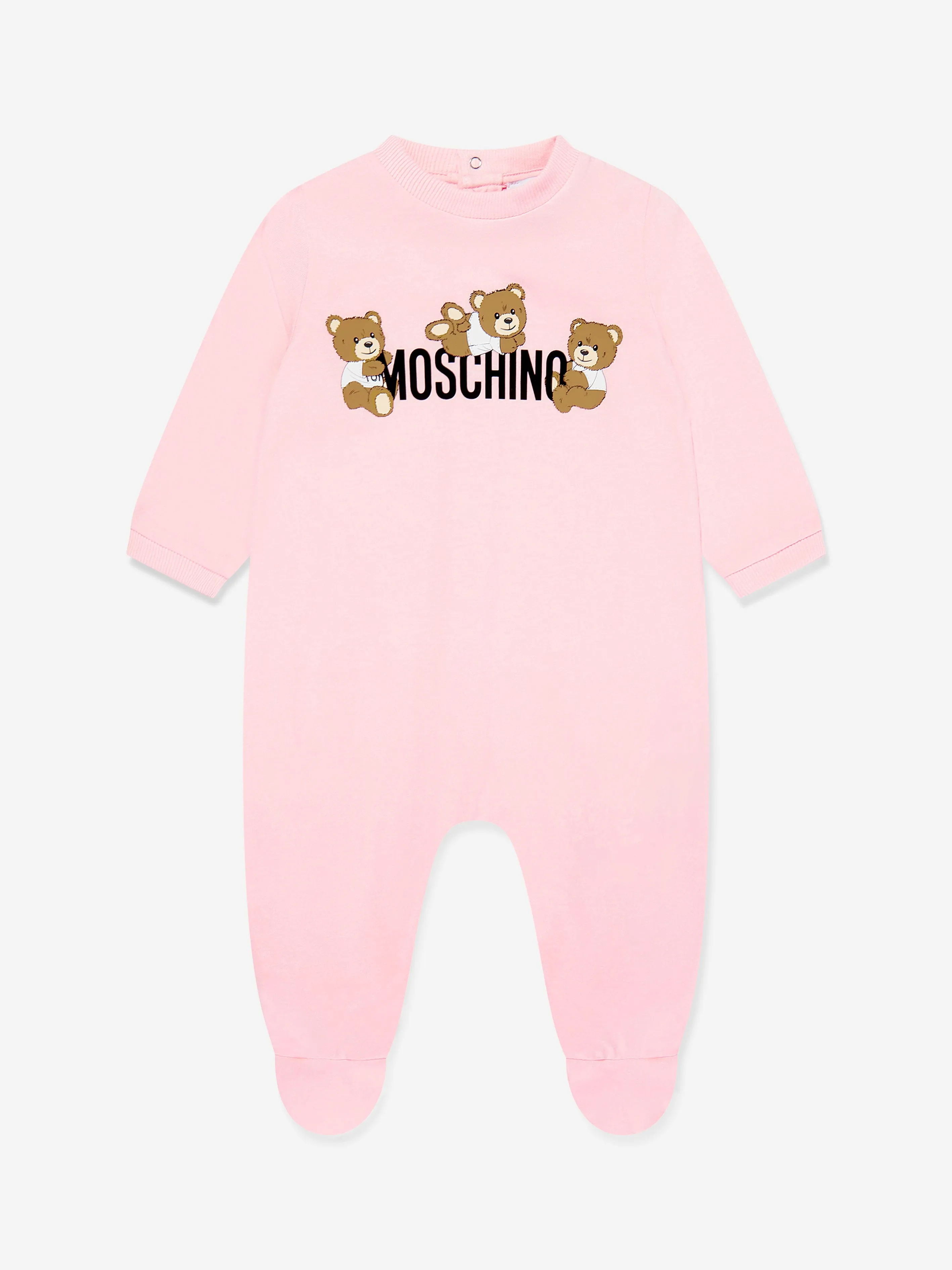 Rosa Baby-Strampler-Set mit Teddybär-Logo für Mädchen