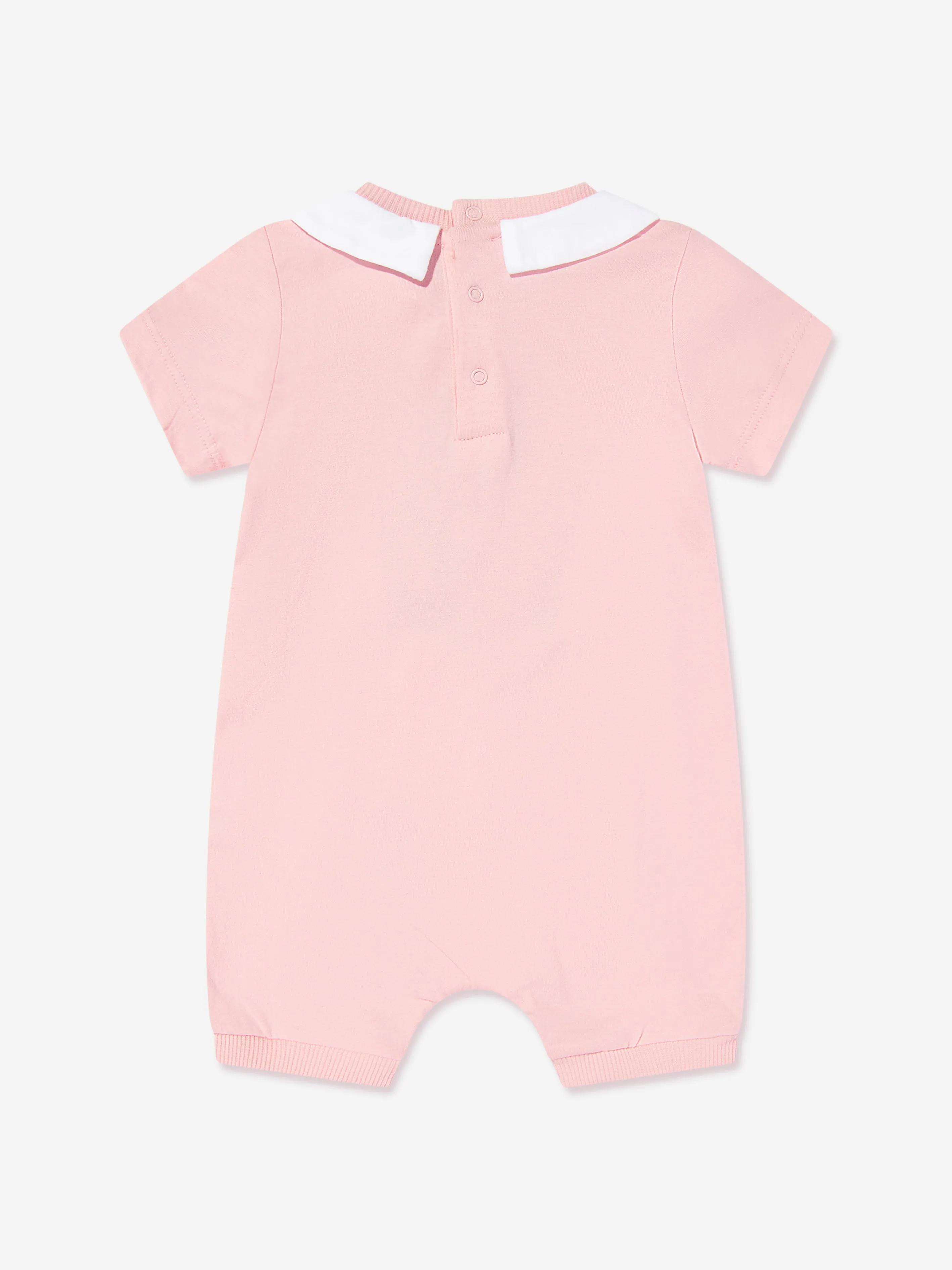 Rosa Strampler mit Teddybär-Logo für Babygirls