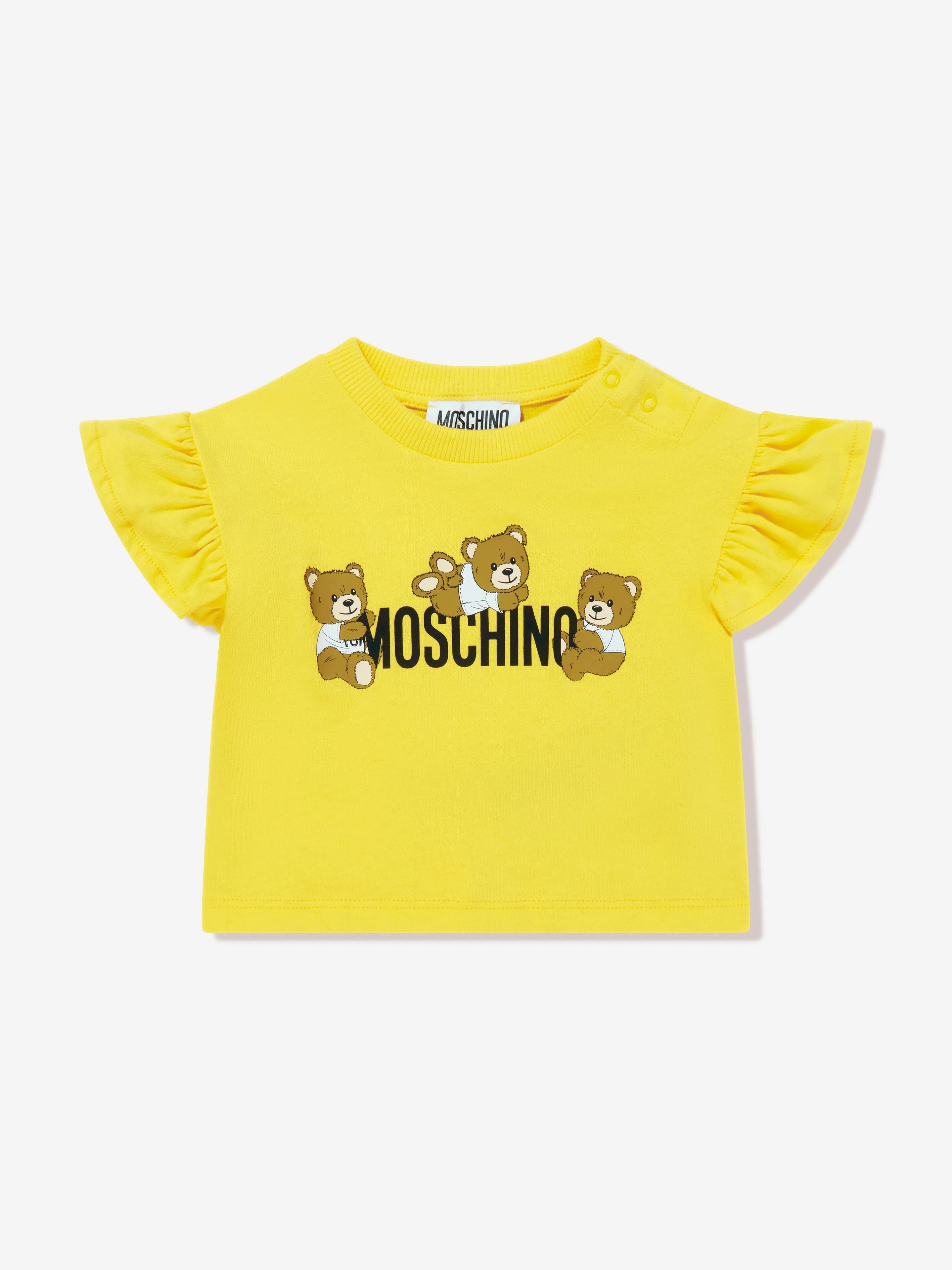Baby Mädchen Teddybär Logo T-Shirt in Gelb